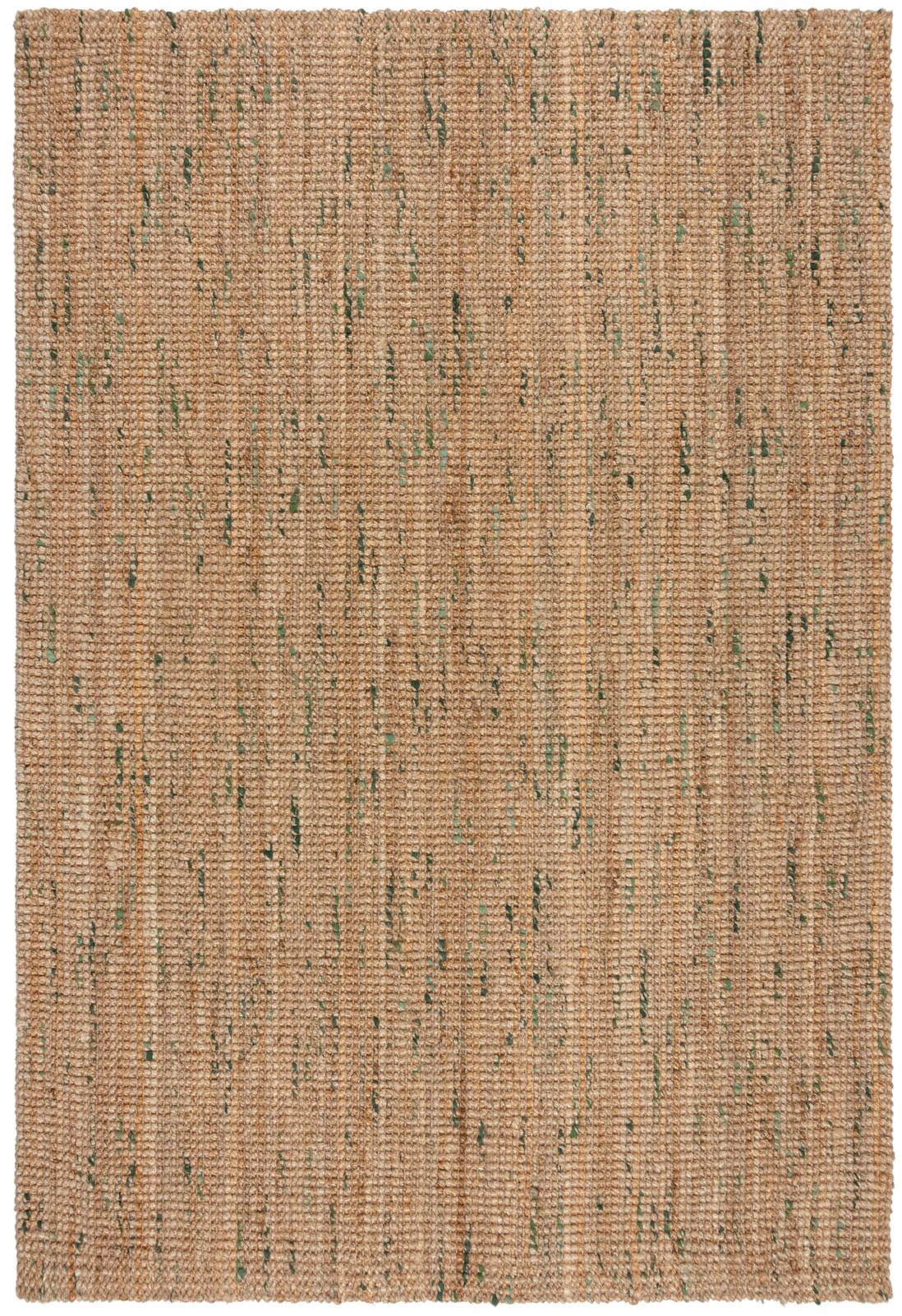 Teppich FLAIR RUGS "Jute Boucle", grün, B:200cm H:7mm L:290cm, Jute, Teppiche, Teppich, aus 100% Jute, mit Fransen, aus Naturfasern