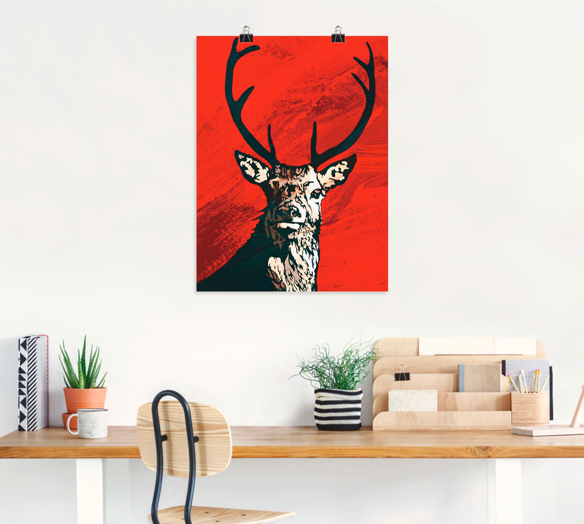 Artland Wandbild »Hirsch«, Wildtiere, (1 St.), als Leinwandbild, Poster in verschied. Größen