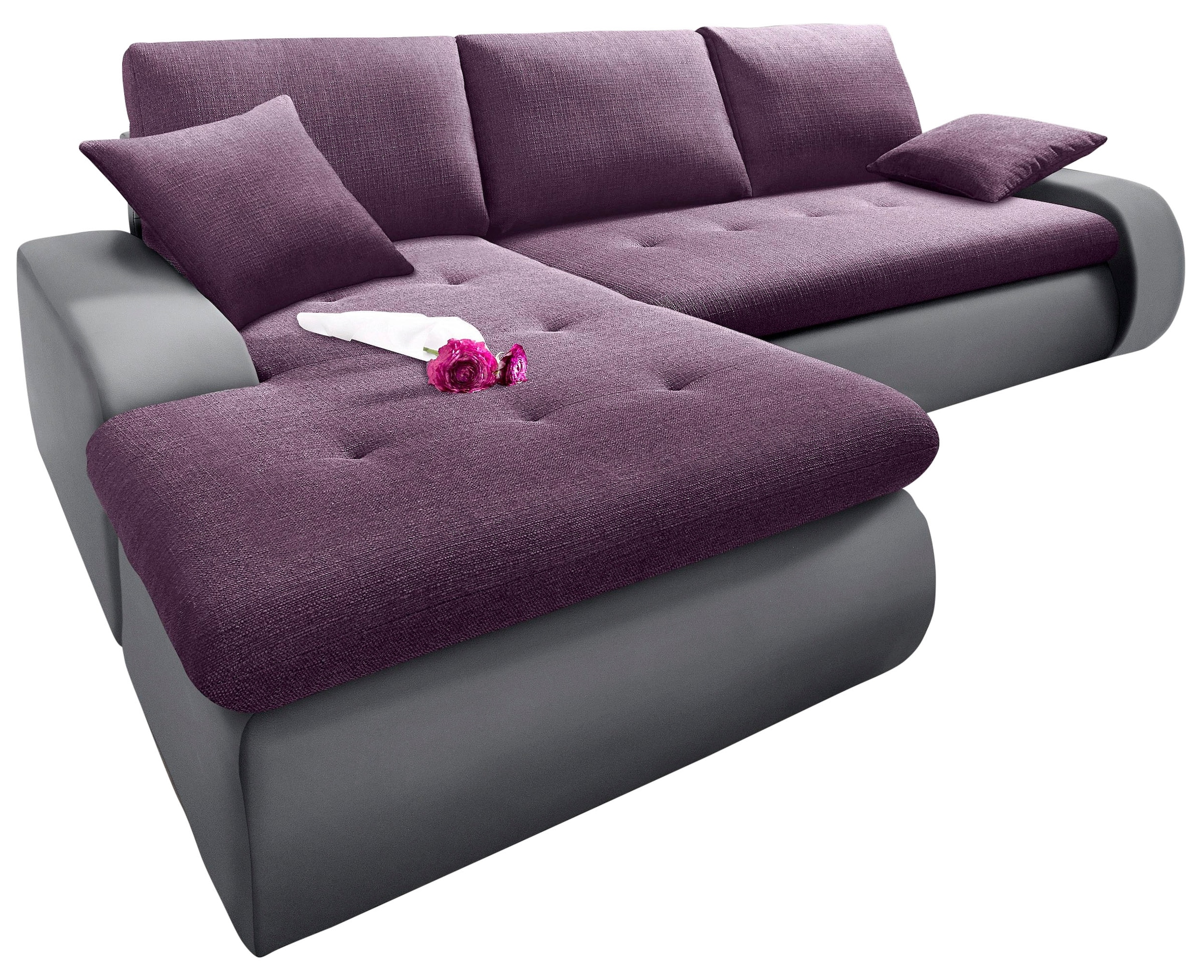 TRENDMANUFAKTUR Ecksofa "Indie, modern und bequem, Materialmix, L-Form", wa günstig online kaufen