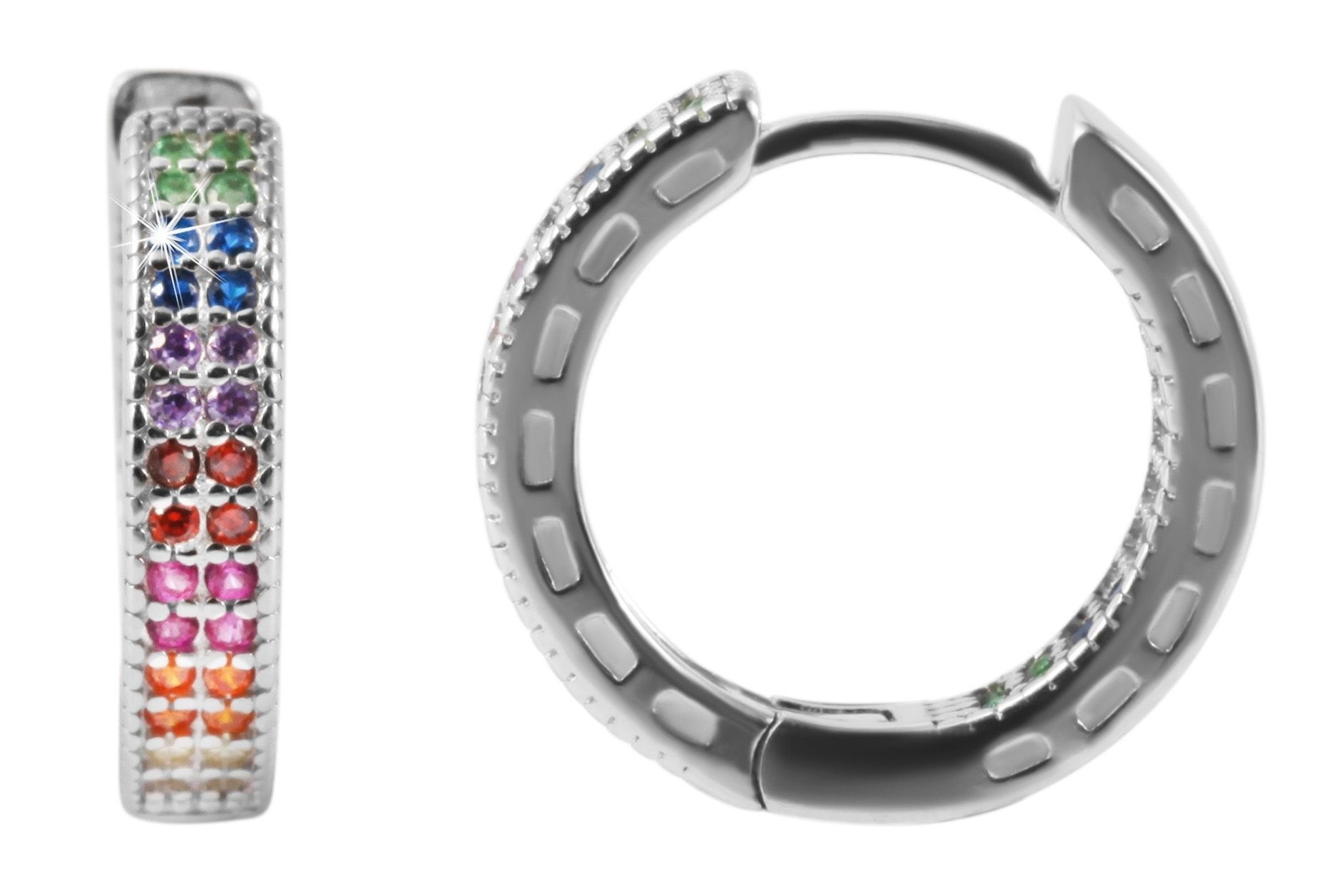 Adelia´s Klappcreolen »Ohrringe – Klappcreole aus 925 Silber mit Zirkonia« Ein stilvolles Geschenk für besondere Momente