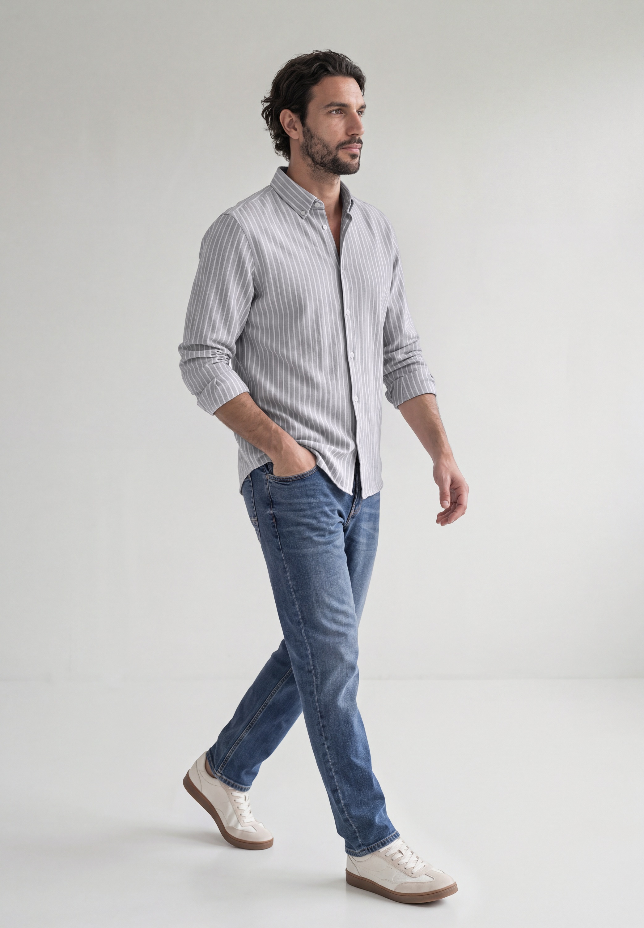 STREET ONE MEN Flanellhemd aus reiner Baumwolle