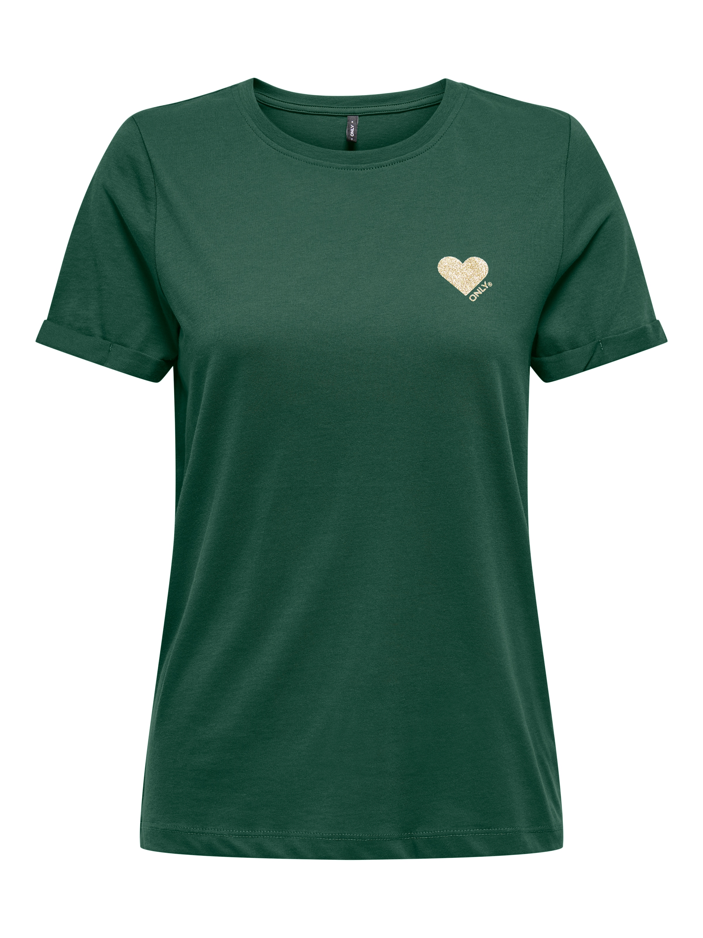 ONLY Kurzarmshirt »ONLKITA – T-Shirt mit Logo-Print und Rundhalsausschnitt«, regular fit, casual, Single Jersey, Baumwolle, Rundhals