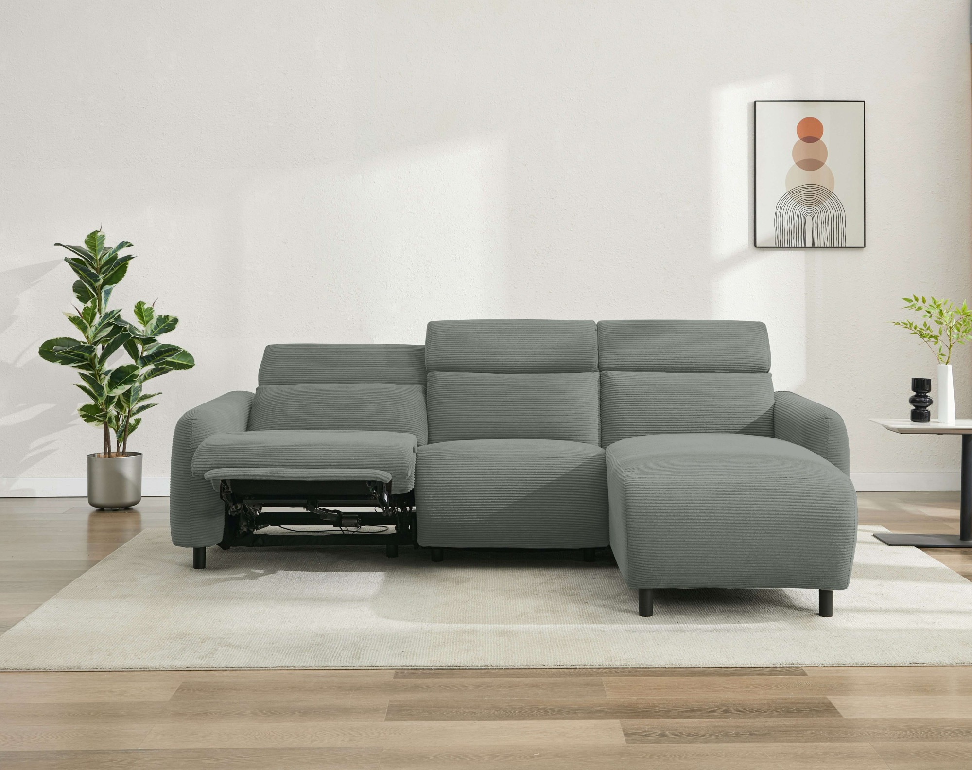 Home affaire Ecksofa "SKAANE in Cord, L-Form, 274 cm, manuelle u. elektrisc günstig online kaufen
