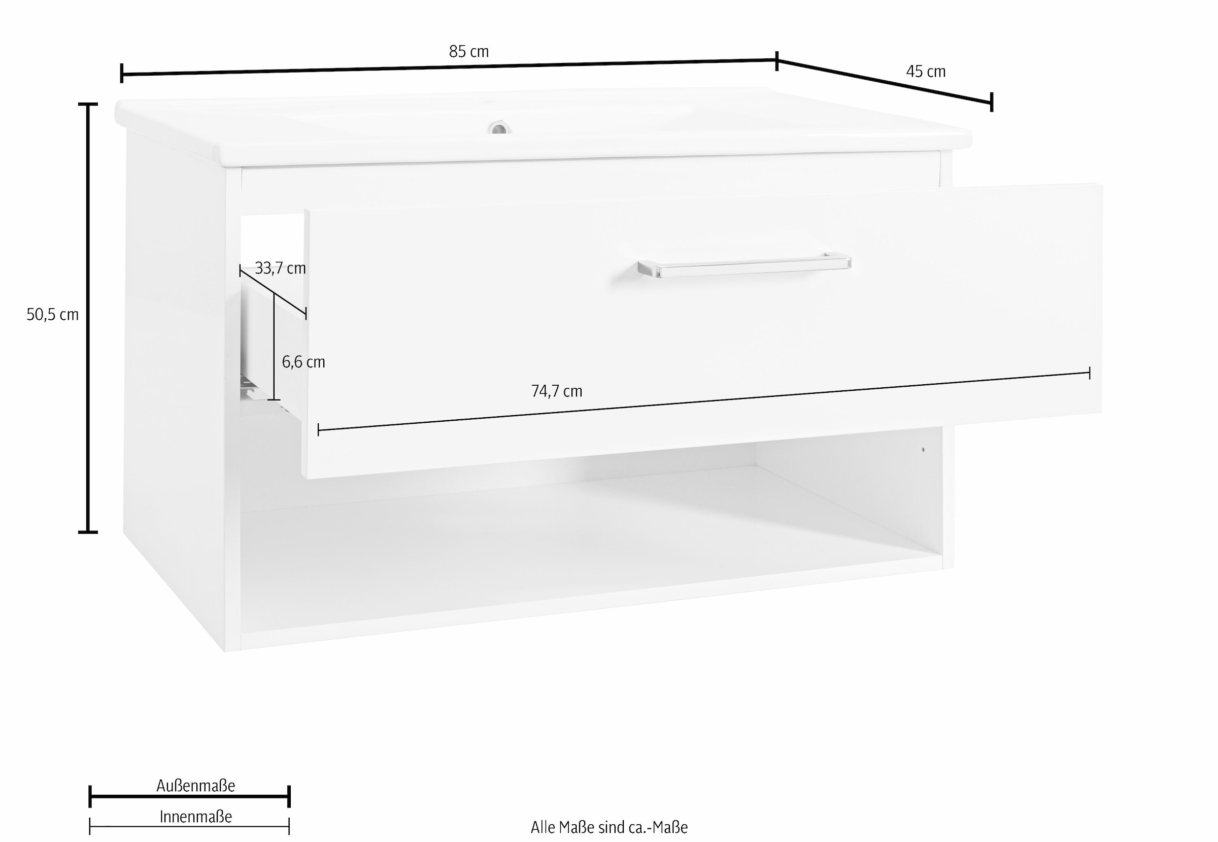 OPTIFIT Waschtisch »Napoli«, Soft-Close-Funktion, Breite 85 cm bestellen |  BAUR | Waschbeckenunterschränke