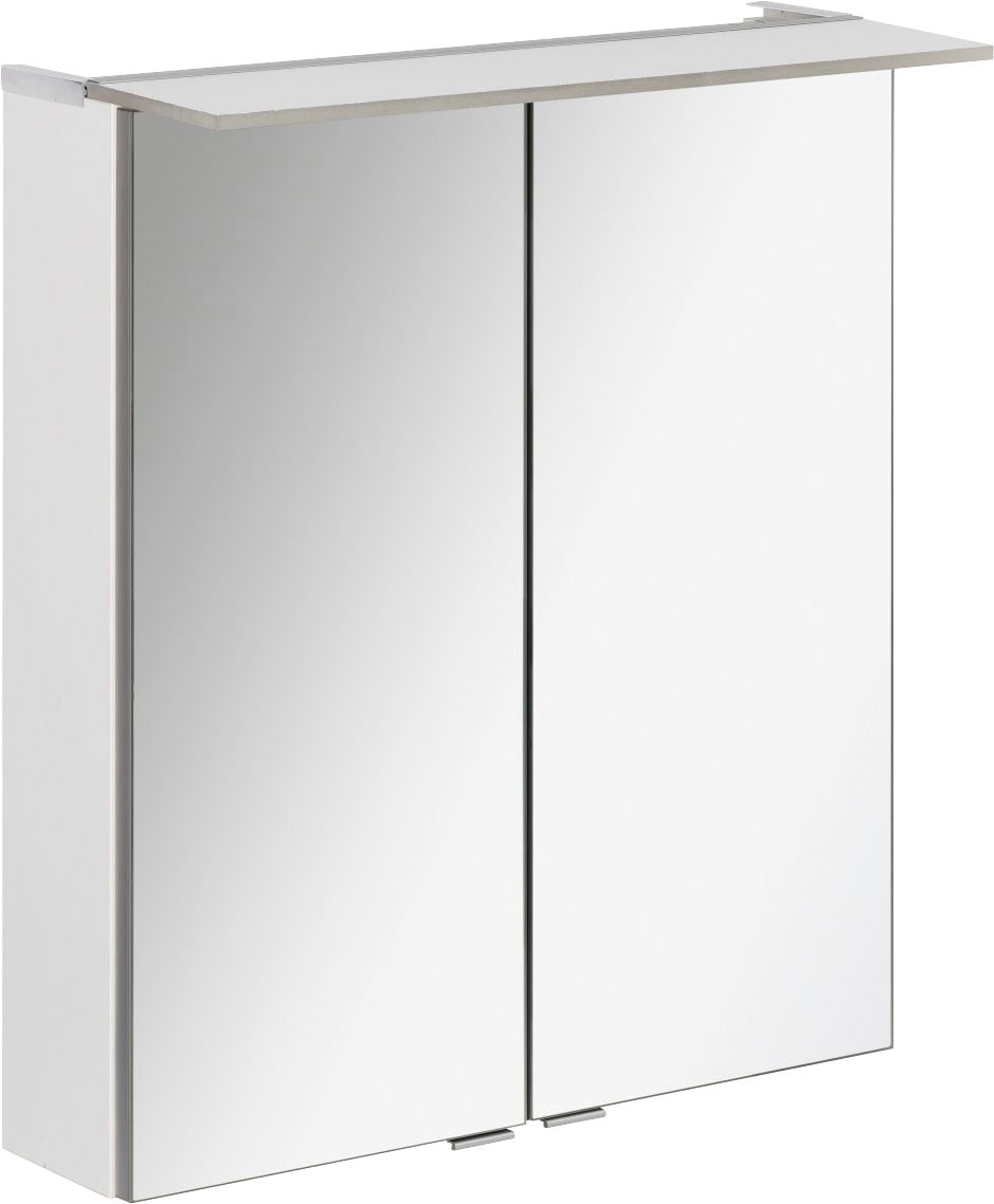 FACKELMANN Spiegelschrank "PE 60 - weiß", Badmöbel Breite 60 cm, 2 Türen