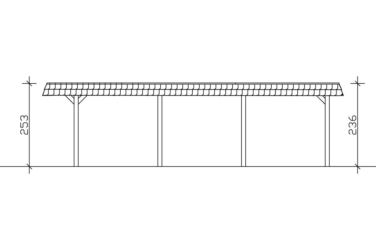 Skanholz Doppelcarport »Wendland« Leimholz 550 cm natur