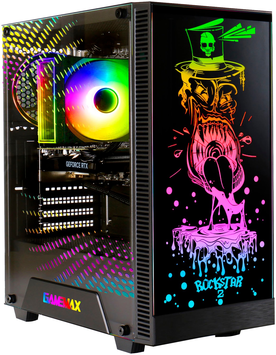 GAMEMAX Gaming-PC-Komplettsystem »MegaDeal Rockstar 2897 AMD Ryzen 7 5700X 32GB 1TB SSD RTX 3060« 27 ″ AMD Ryzen 7 GeForce RTX 3060 32 GB RAM 1.000 GB SSD Windows 11 + MSI PRO MP272L LCD-Monitor, 68,6cm (27")