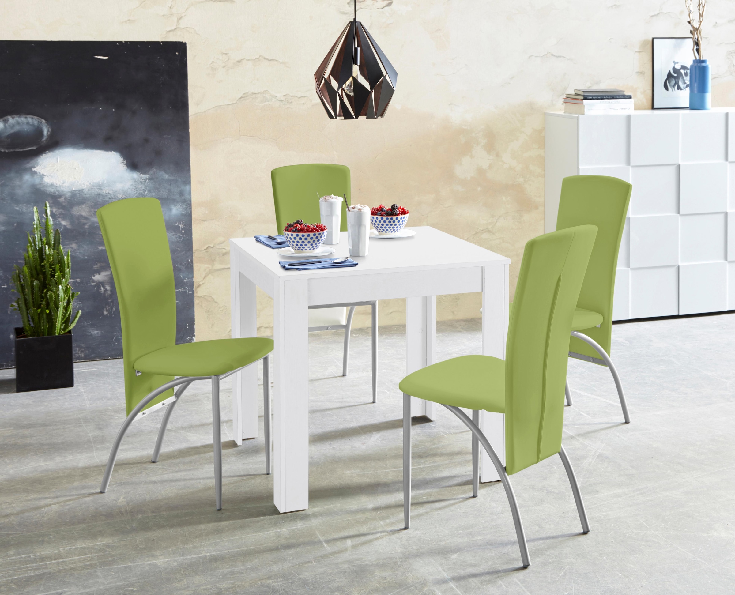 INOSIGN Essgruppe "LynnNico" Set: Esstisch 80 x 80 cm und 4 Stühle mit pfle günstig online kaufen