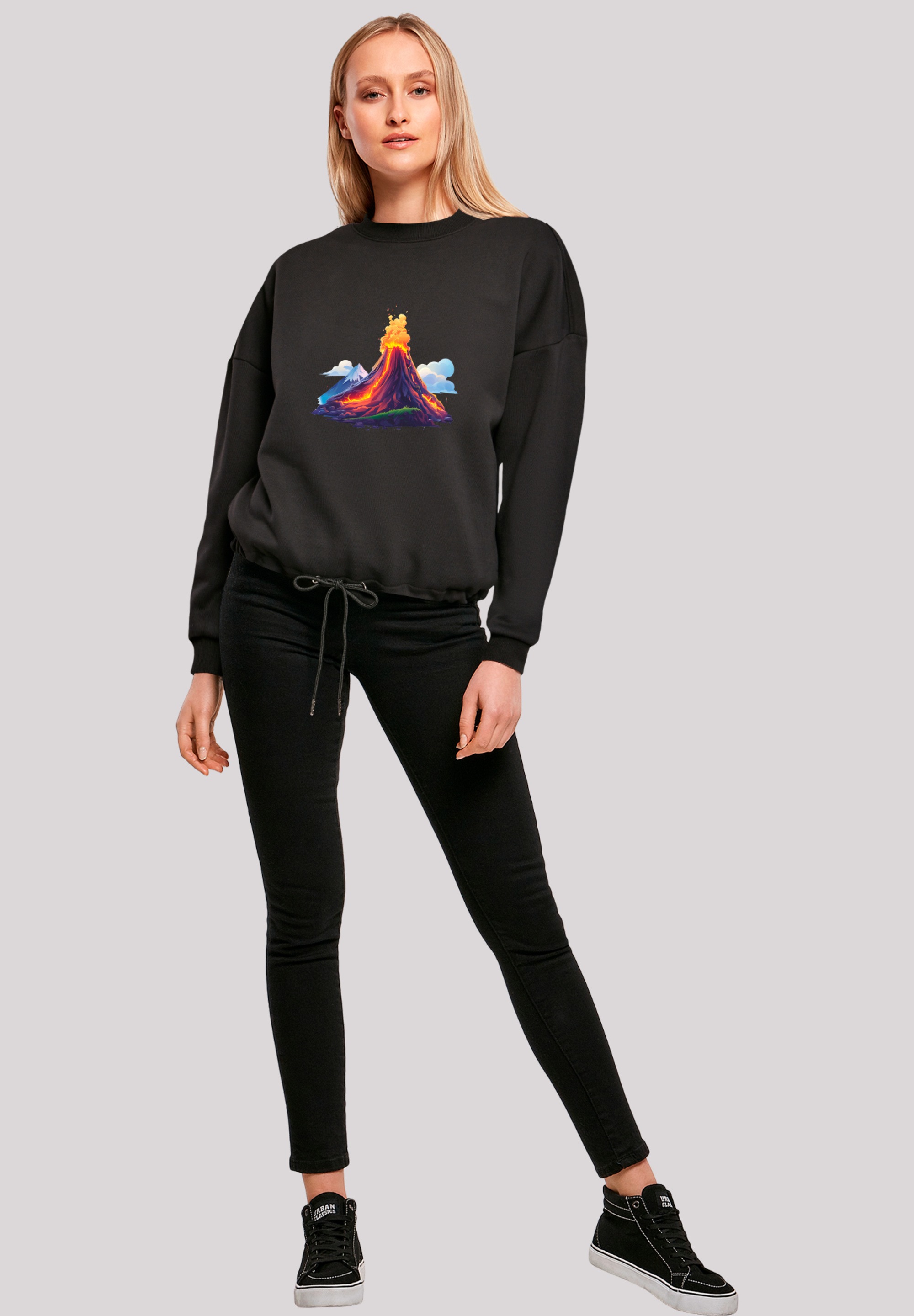 F4NT4STIC Sweatshirt »Vulkanausbruch«, Premium Qualität