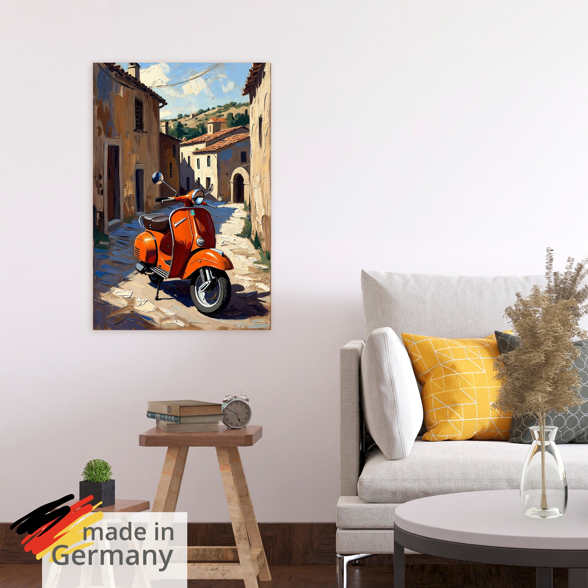 Artland Wandbild »Roter Motorroller im Süden von Italien« 1 Stk. tlg. als Alubild, Leinwandbild, Poster, Wandaufkleber in verschied. Größen