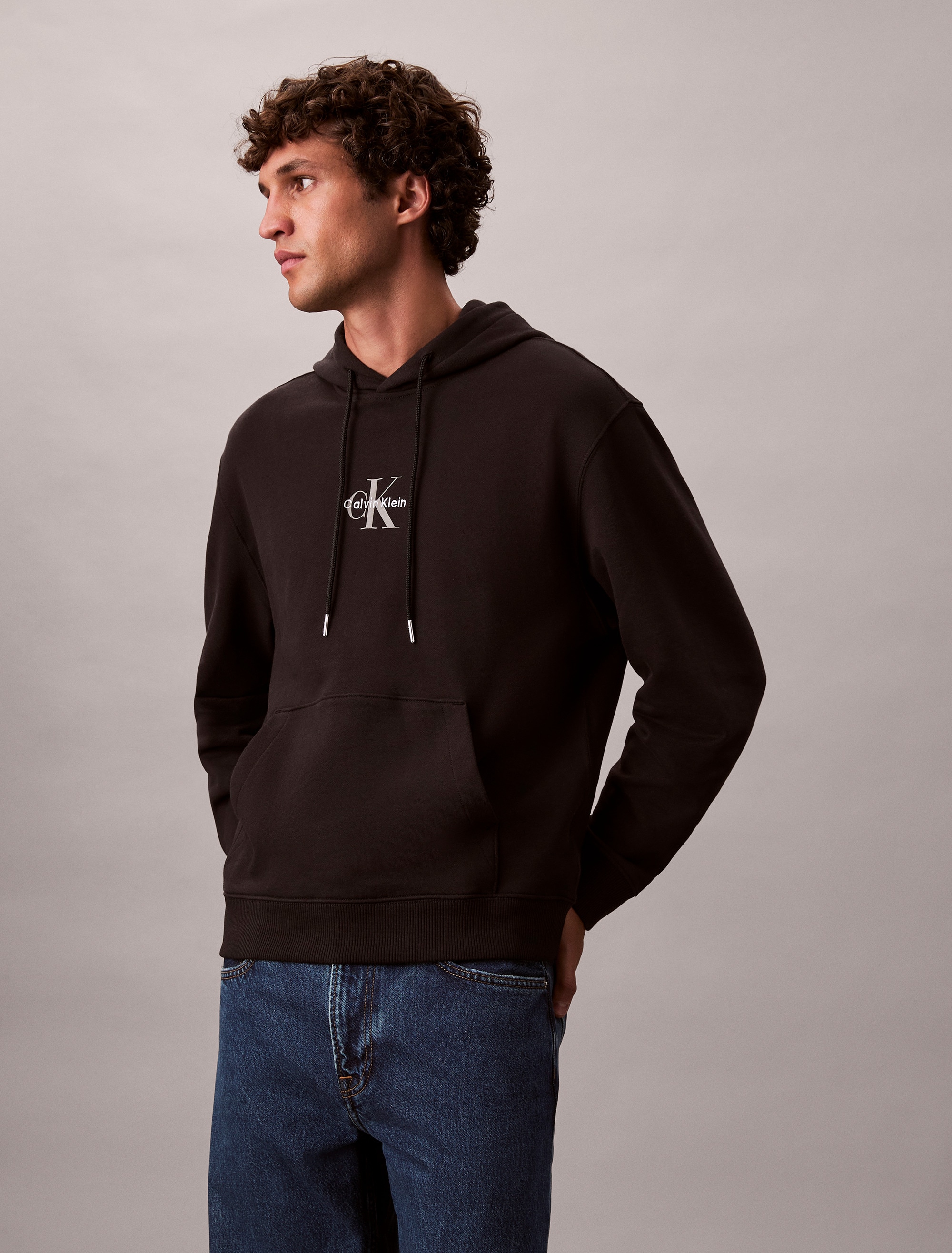 Calvin Klein Jeans Sweatshirt »LS EU 350TERRY MICRO MONOLOGO HO«, Kapuze, regular fit