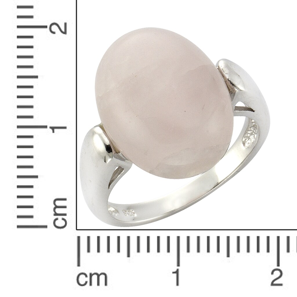 Zeeme Fingerring »925/- Sterling Silber Rosenquarz«