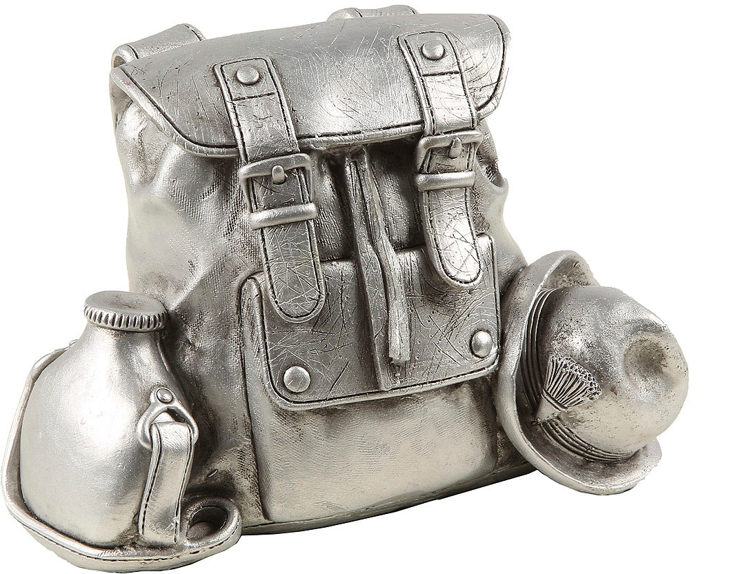 Ambiente Haus Spardose "Rucksack, silberfarben" Sparschwein, Retro-Design, günstig online kaufen