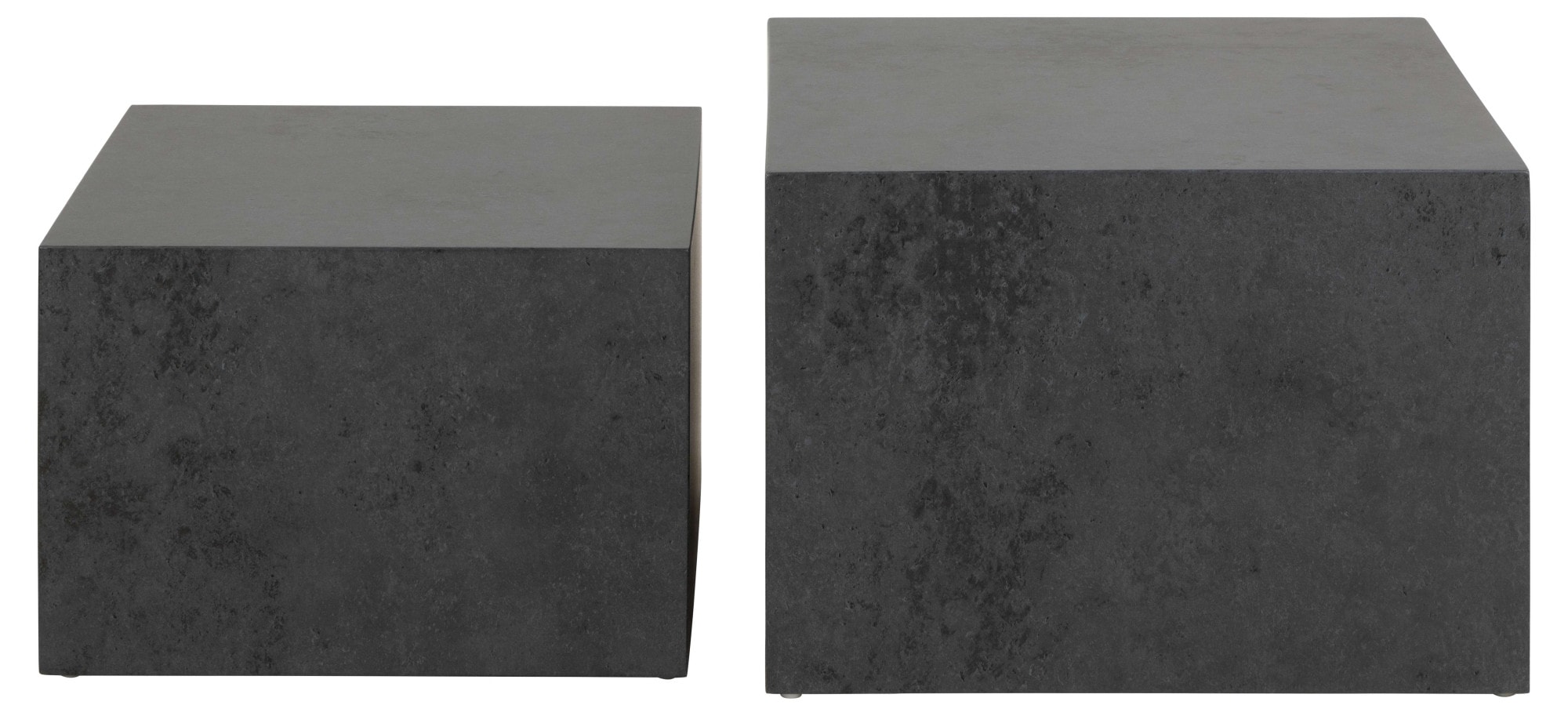 ACTONA GROUP Couchtisch »Dice«, (Set, 2 St., Im Set 2 Stück), Couchtischsatz, Schwartz Ocean rau Papier, 2 stk, 58x58x40cm