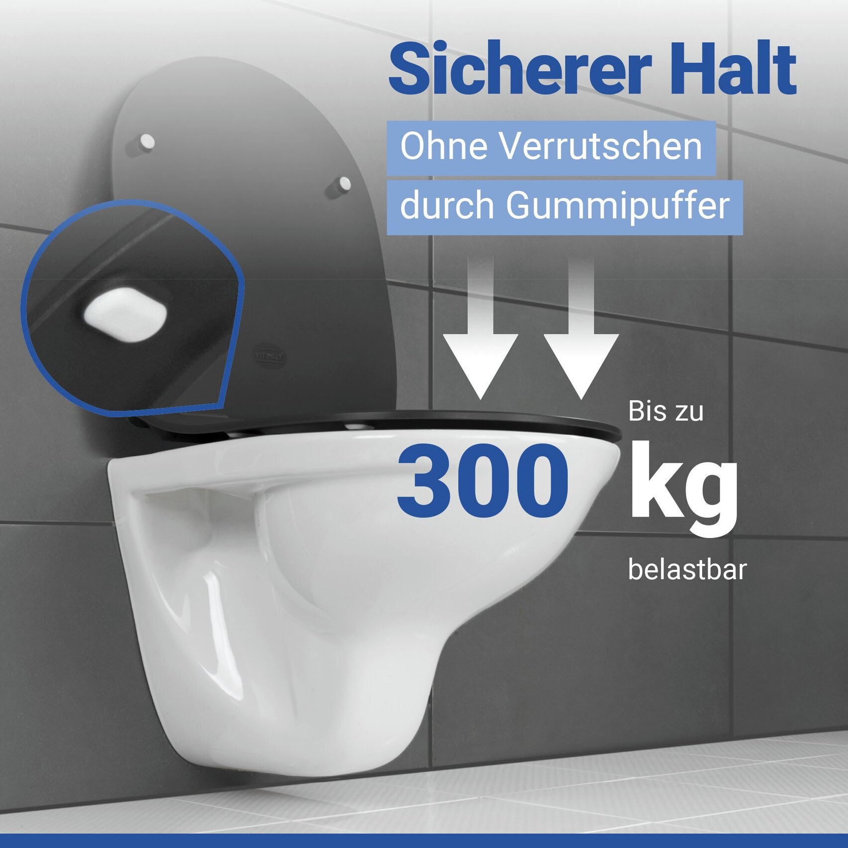 WENKO WC-Sitz »Sedilo matt Schwarz« 1 Stk. tlg. aus Duroplast, mit Absenkautomatik
