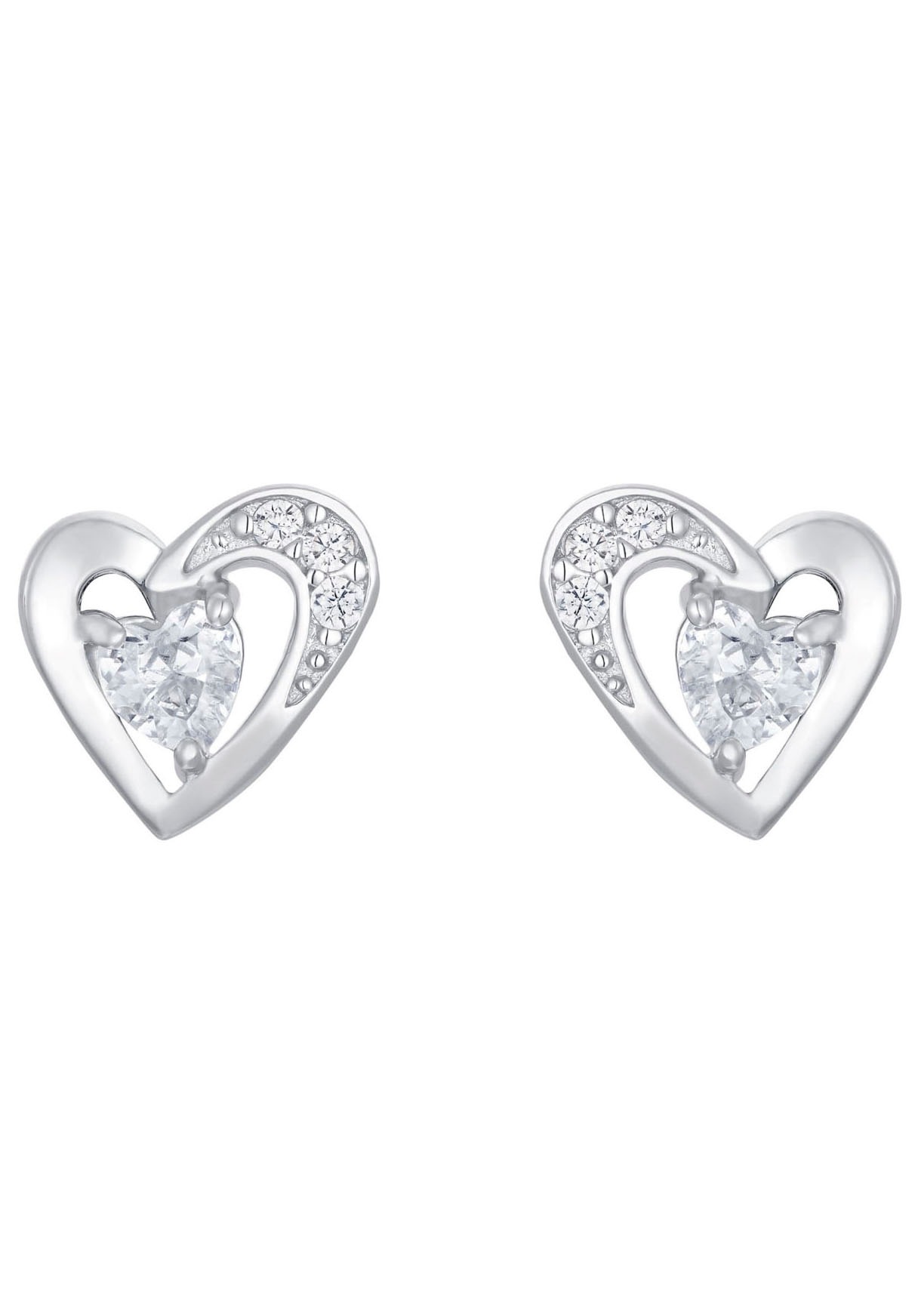 Amor Paar Ohrstecker »Silver Hearts, 9980659«, (2 tlg.), mit Zirkonia (synth.)