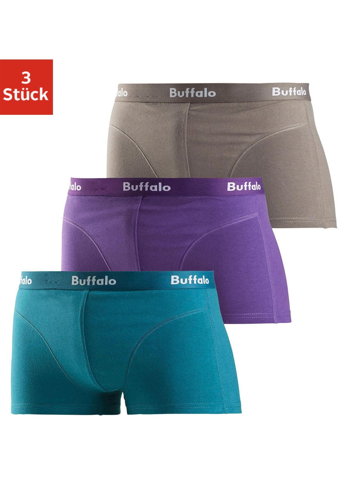 Buffalo Hipster Packung, 3 Stk. tlg., knapp sitzende Boxershorts aus Baumwo günstig online kaufen