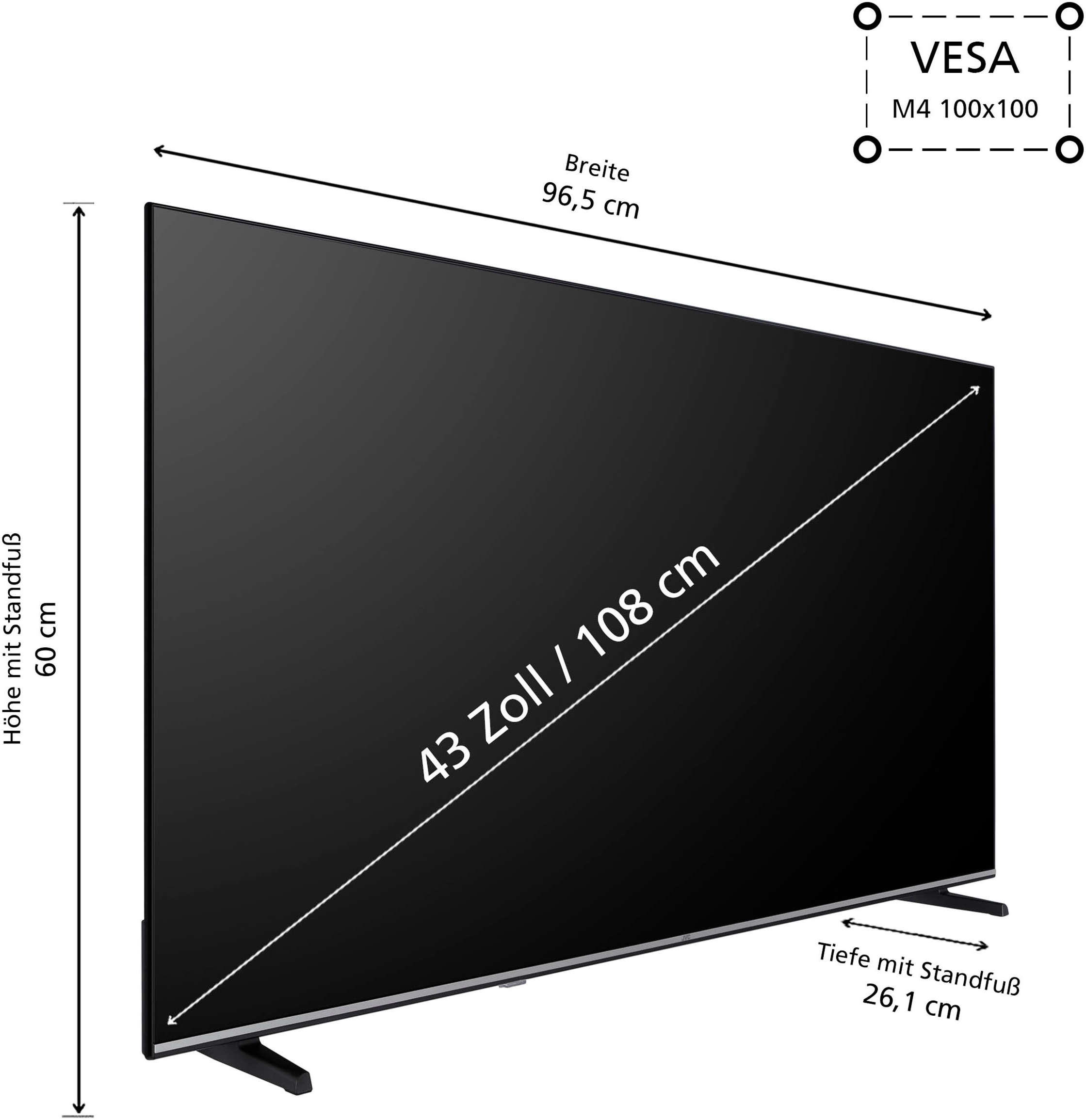 JVC LCD-LED Fernseher »LT-43VD3555«, 4K Ultra HD, Smart-TV