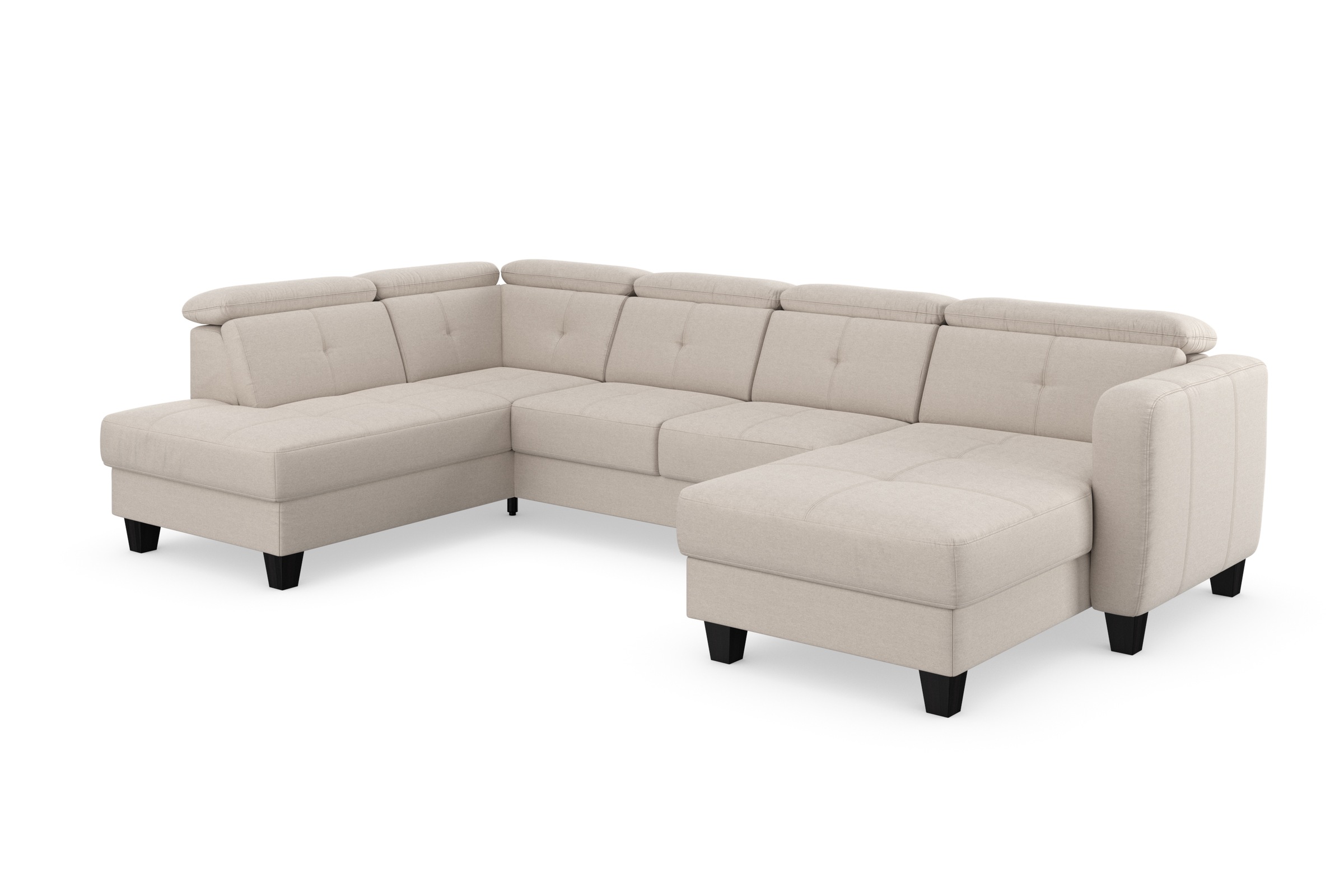 sit&more Wohnlandschaft »Belluci U-Form«, Kopfteilverstellung und Federkern, wahlweise mit Bettfunktion