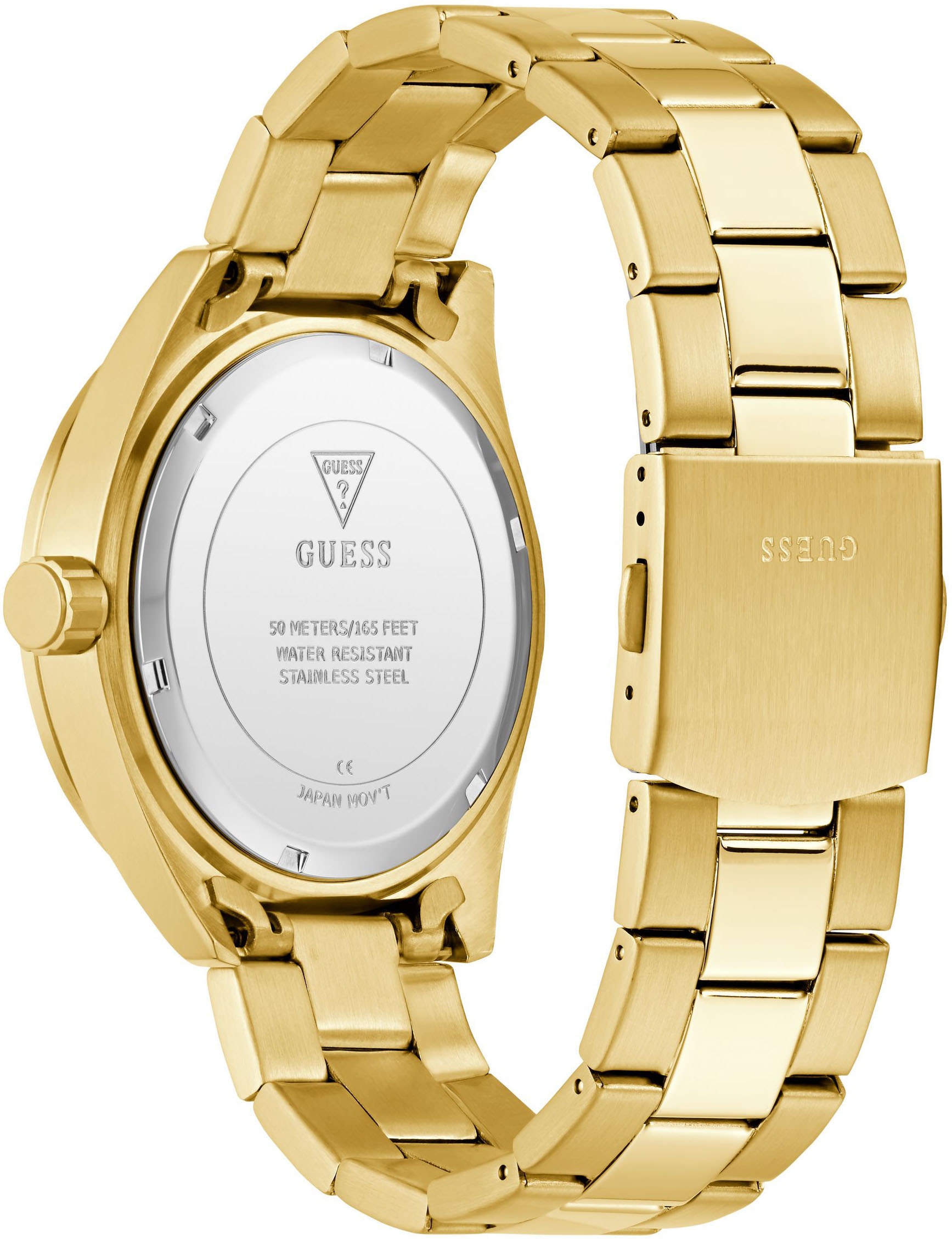 Guess Multifunktionsuhr »LETTERMAN«, Quarzuhr, Armbanduhr, Herrenuhr, Datum, Wochentag, Edelstahlarmband
