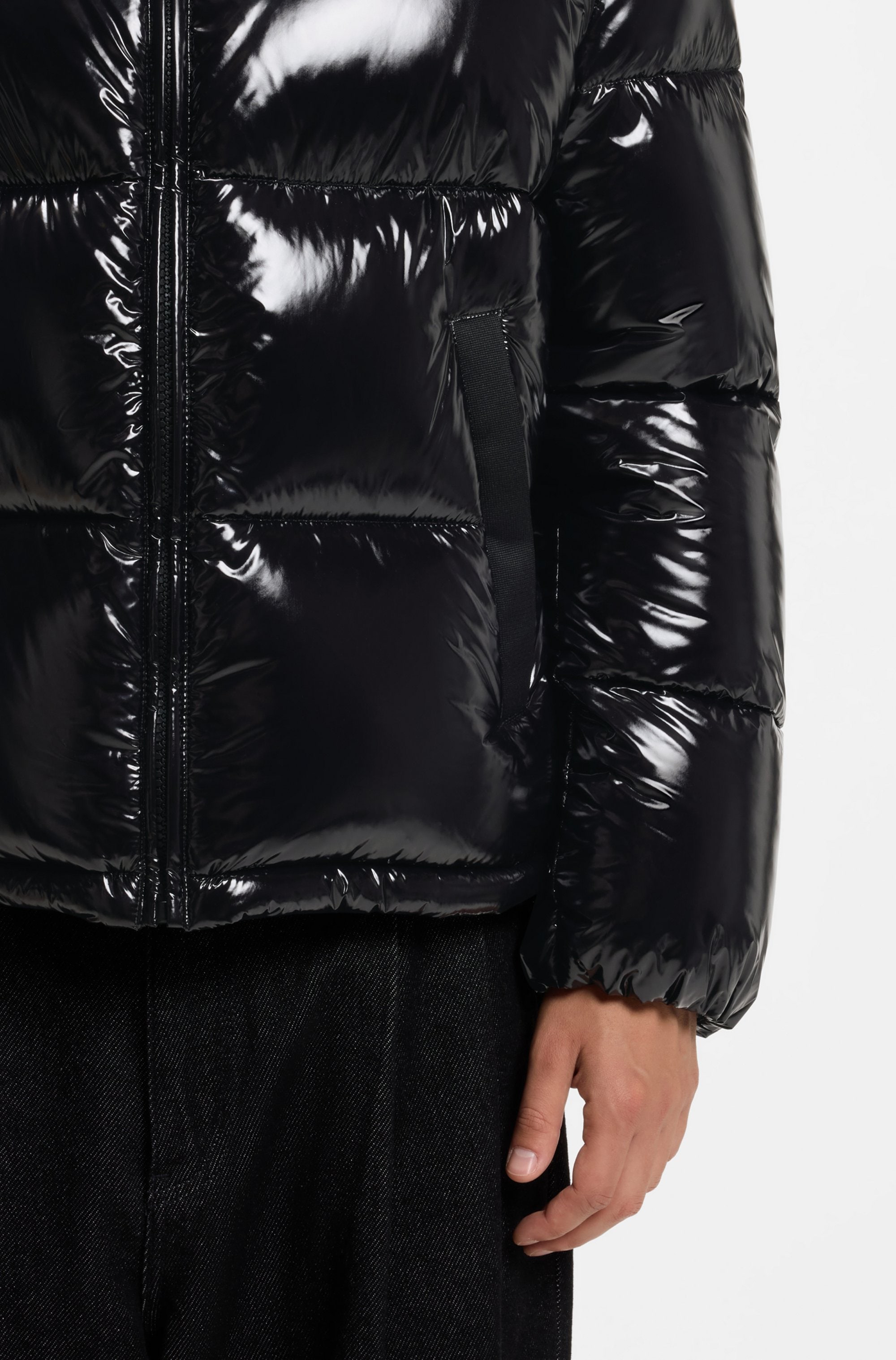HUGO Steppjacke »Baltos« ohne Kapuze mit glänzendem Finish, Stehkragen, Regular Fit