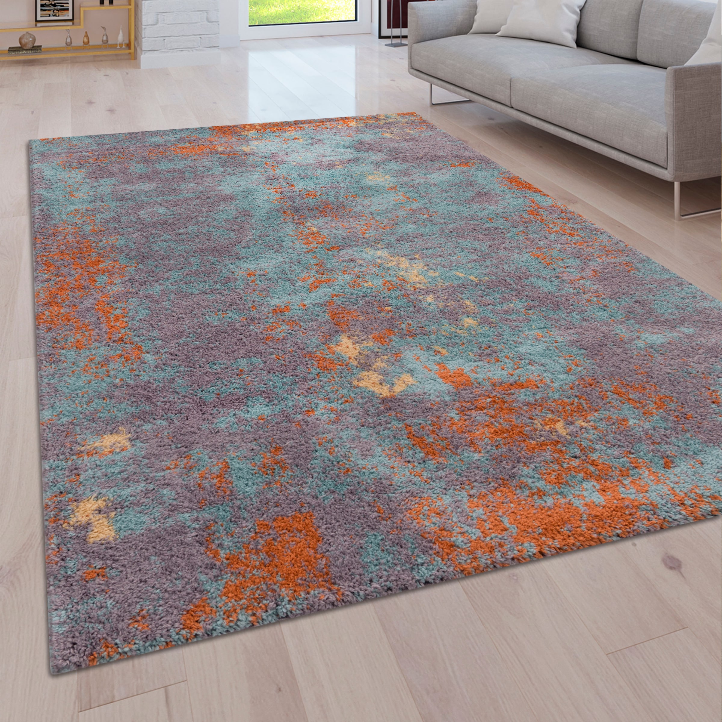 Paco Home Hochflor-Teppich »Padua 622«, rechteckig, 34 mm Höhe, Kurzflor, modernes Design, sehr weicher Flor