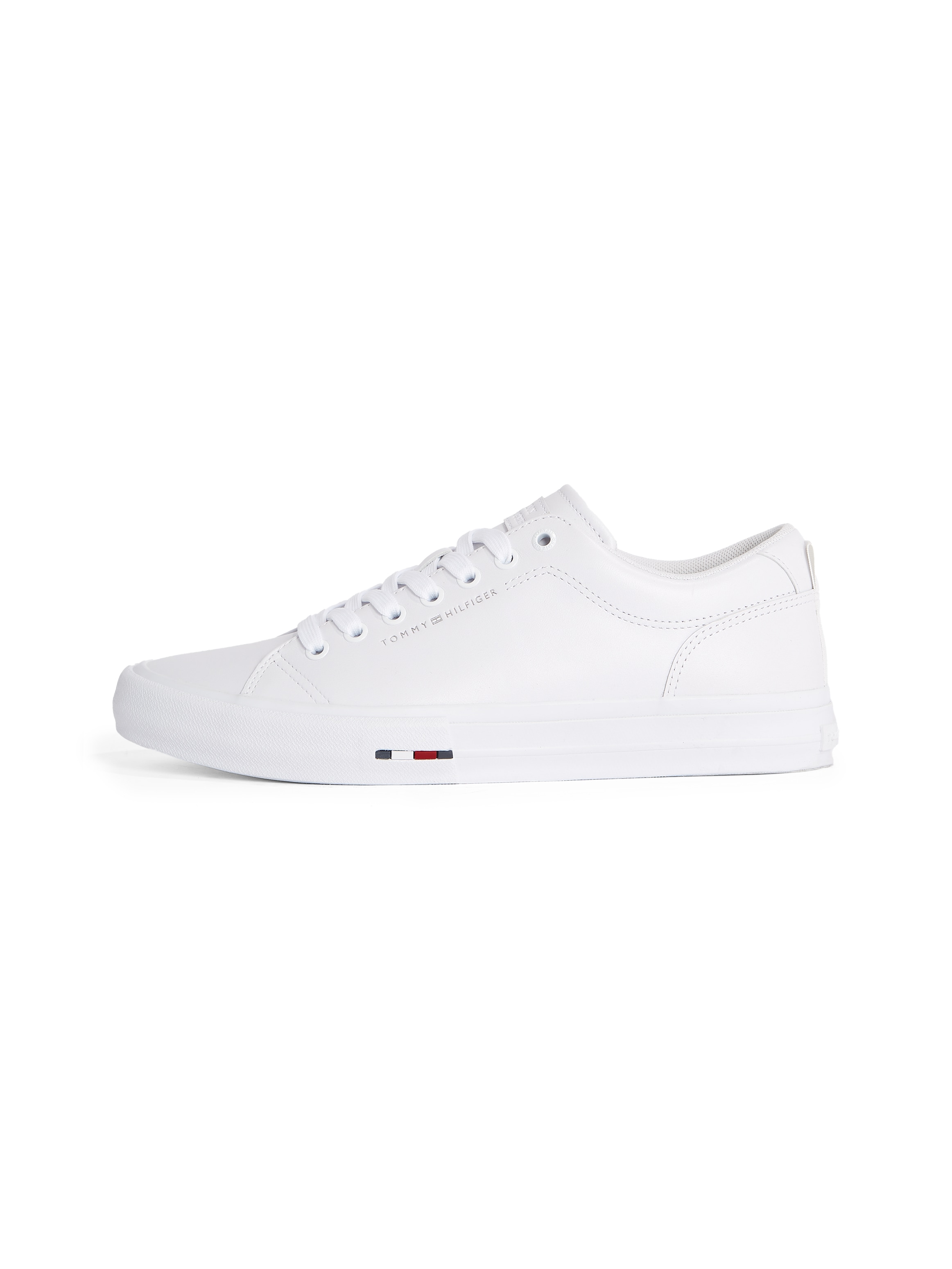 Tommy Hilfiger Plateausneaker »TH HI VULC STREET LTH PATCH«, Freizeitschuh, Halbschuh, Schnürschuh mit kleiner Logoflagge