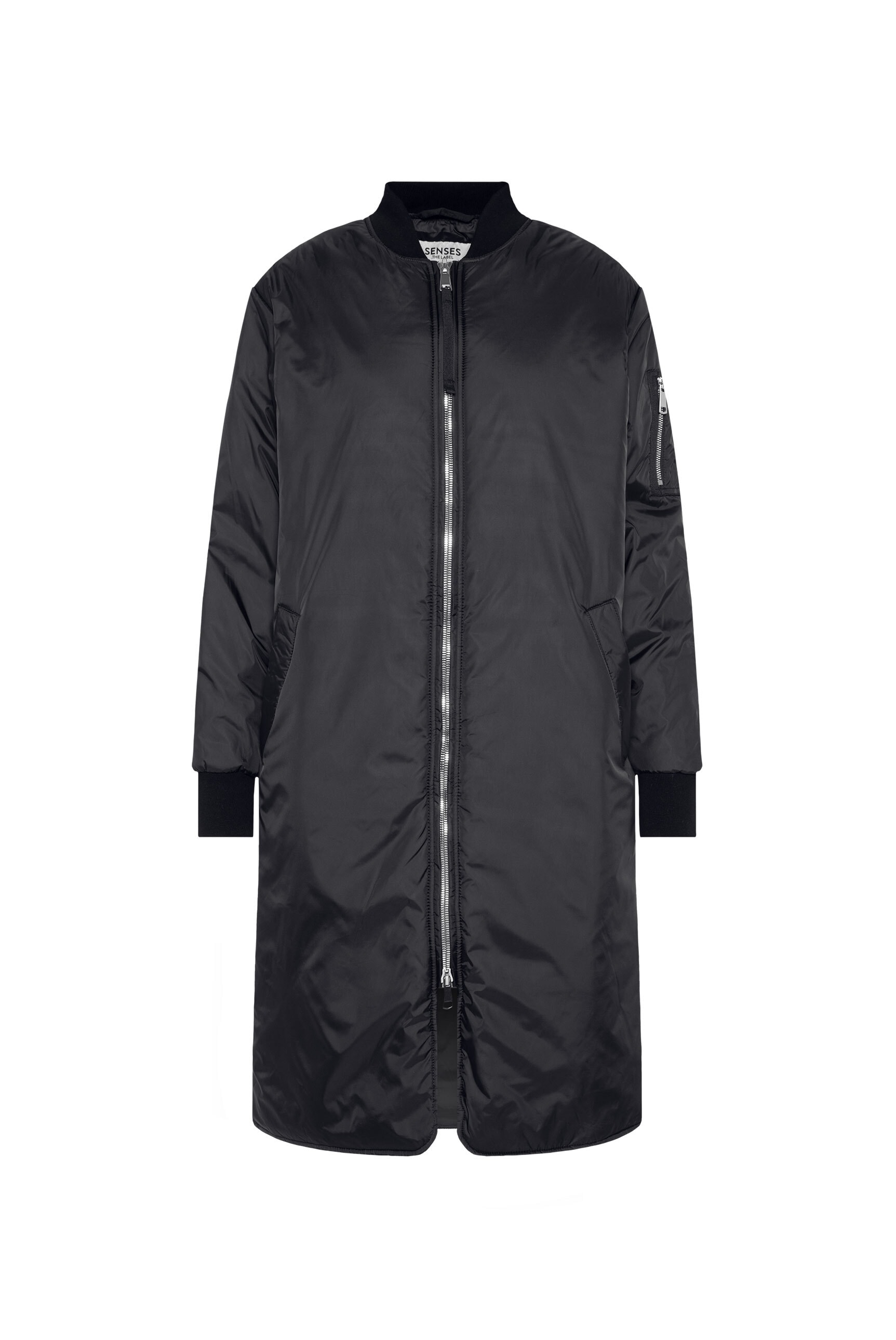 SENSES.THE LABEL Langjacke ohne Kapuze mit Zwei-Wege-Reißverschluss