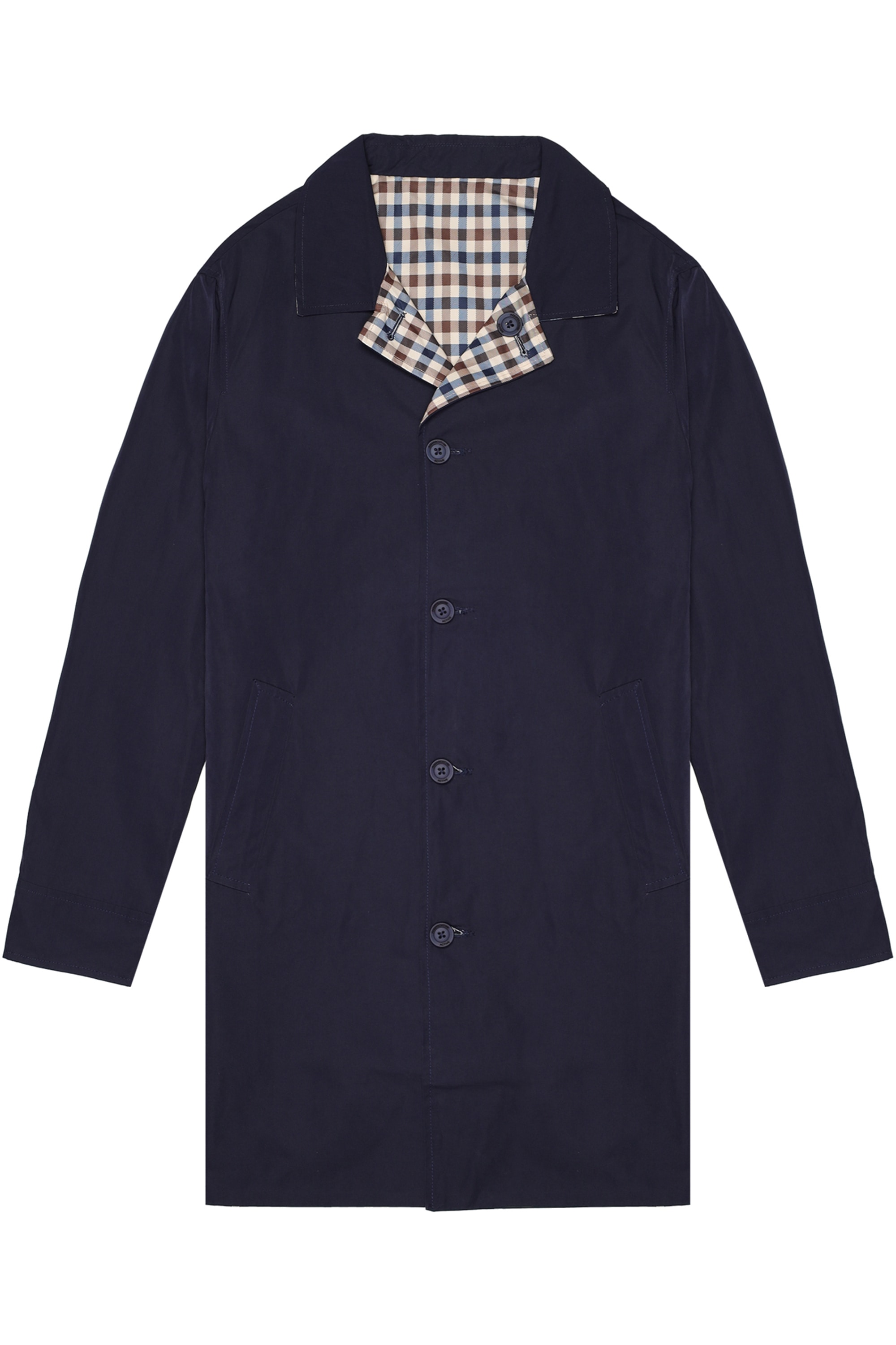 Aquascutum Active Parka "ICONIC REVERSIBLE TRENCHCOAT Herren" ohne Kapuze Wendemantel Herren, leichte Jacke, Trenchcoat, Windjacke, Sale