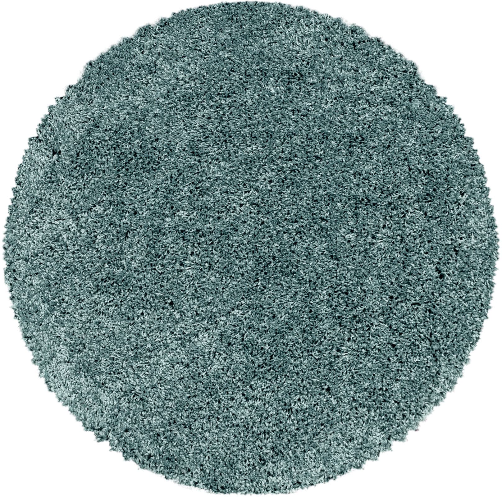 Hochflor-Teppich AYYILDIZ TEPPICHE "SYDNEY 3000", blau (aquablau), H:30mm Ø:200cm, Polypropylen (PP), Teppiche, Shaggy, Langflor, uni, auch rechteckig, Wohnzimmer