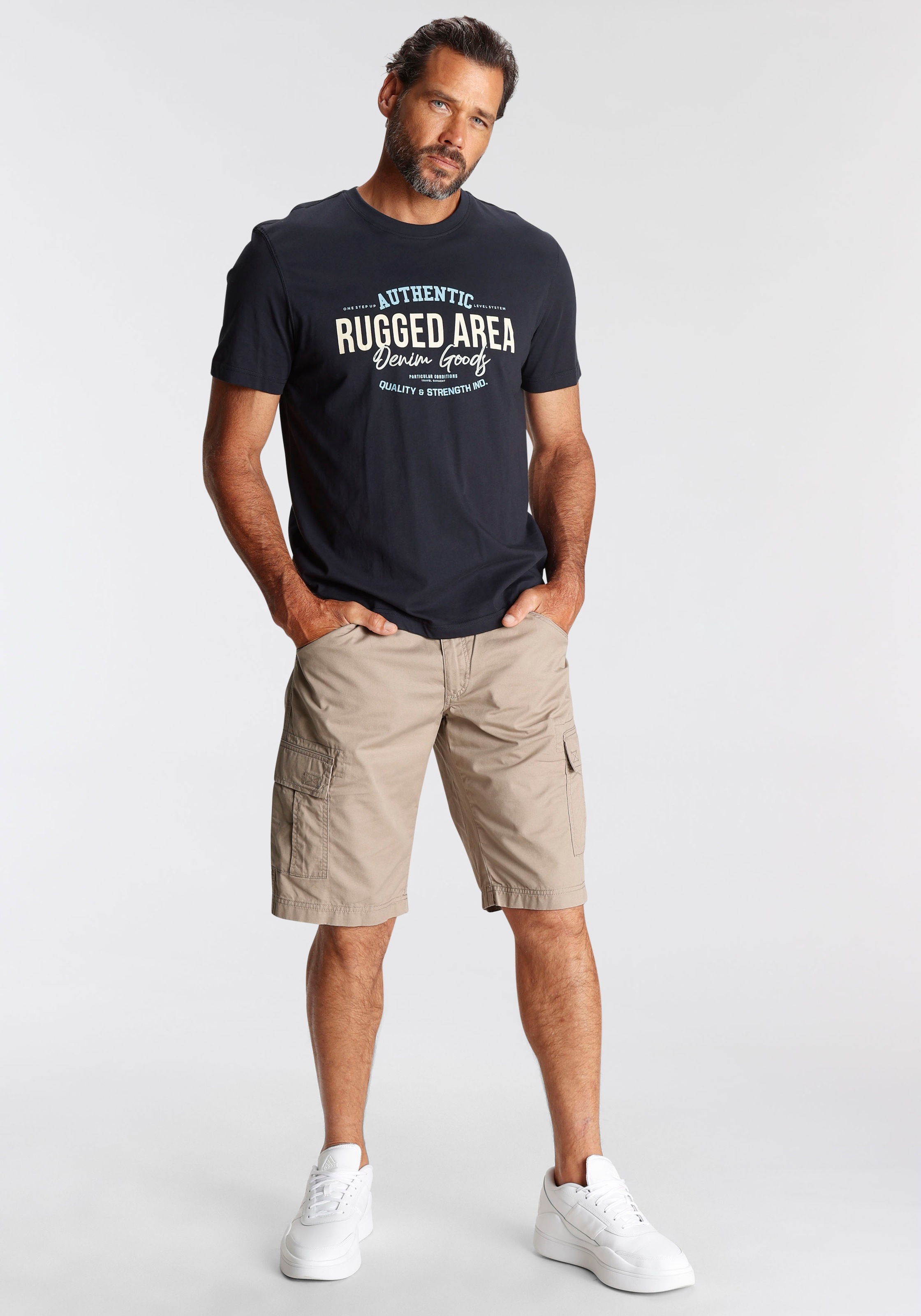 Man's World T-Shirt, Kurzarm, Regular Fit, mit Print, Rundhalsausschnitt