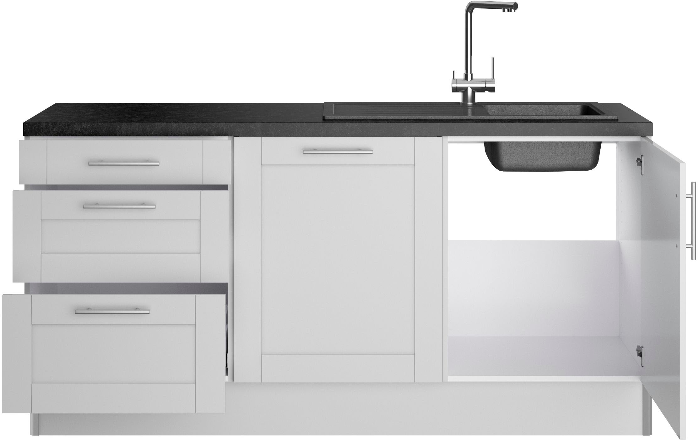 OPTIFIT Küche »Ahus«, 180 cm breit, ohne E-Geräte, Soft Close Funktion, MDF Fronten