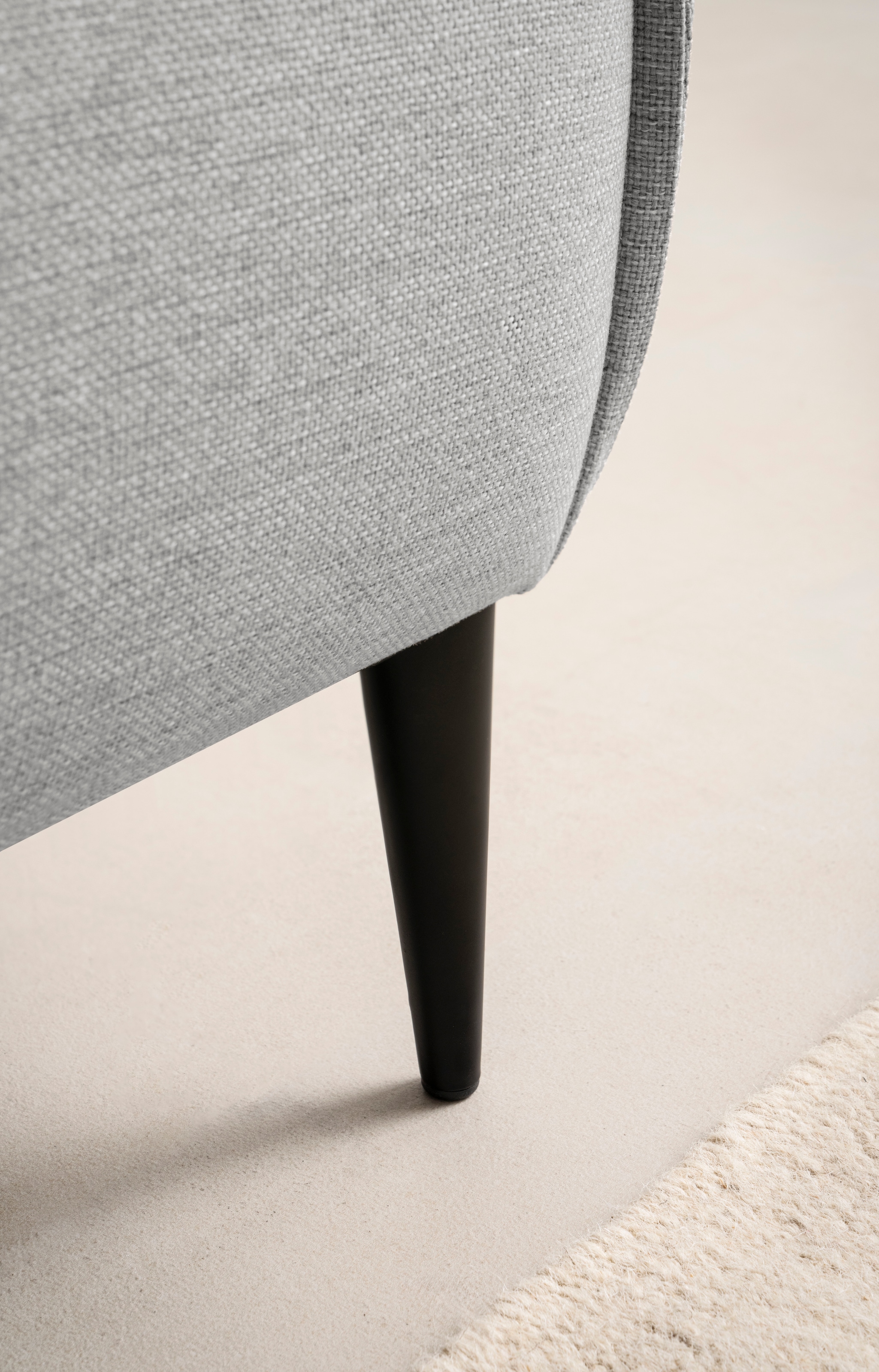 andas Ecksofa »TVINNU, L-Form, 275cm, in Cord und Flachgewebe«, wahlweise Recamiere rechts/links, schwarze Füße, bequemer Sitzkomfort