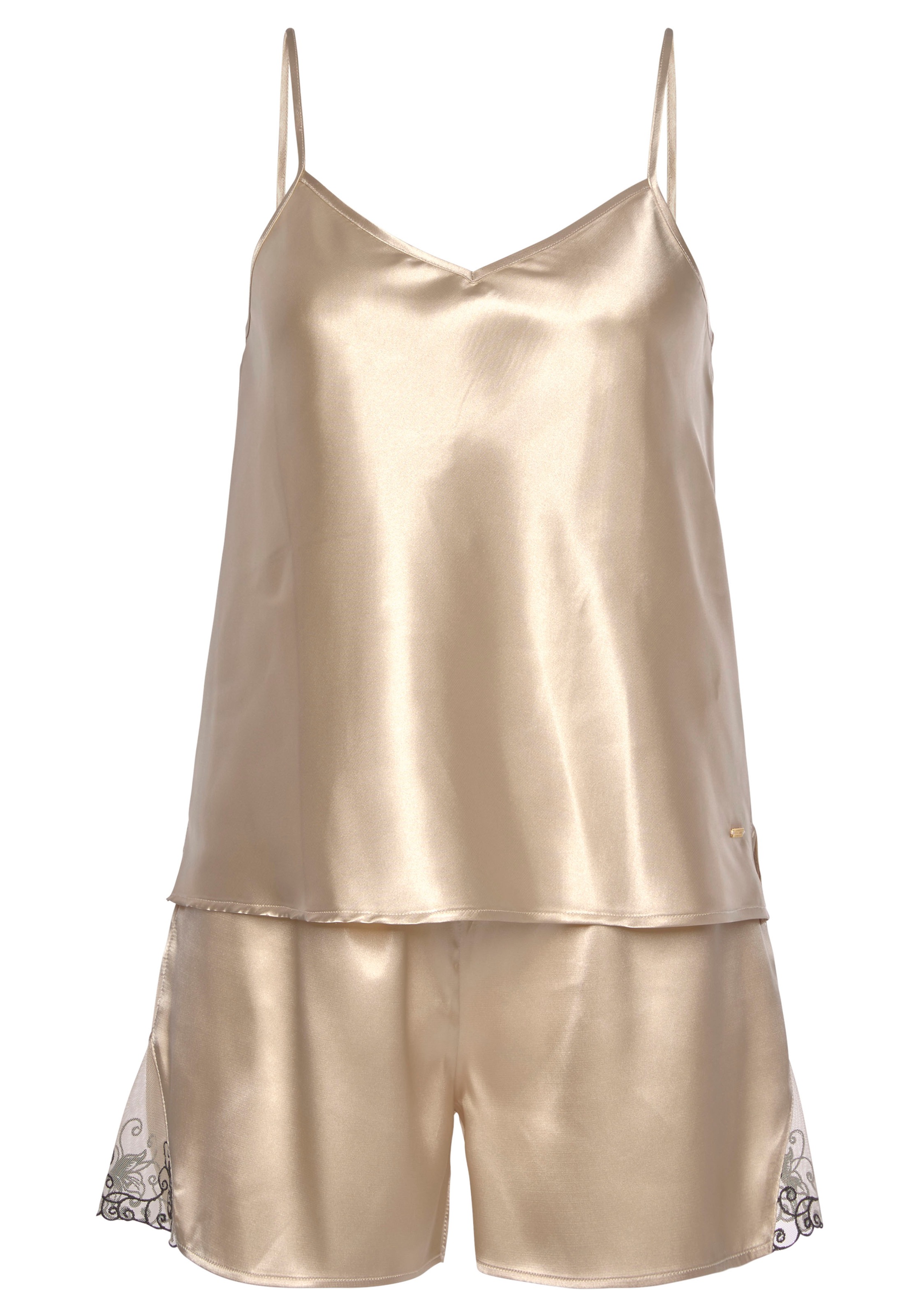 LASCANA Shorty 1 Stück, 2 tlg. mit Zierschleife und Spitzeneinsätzen günstig online kaufen