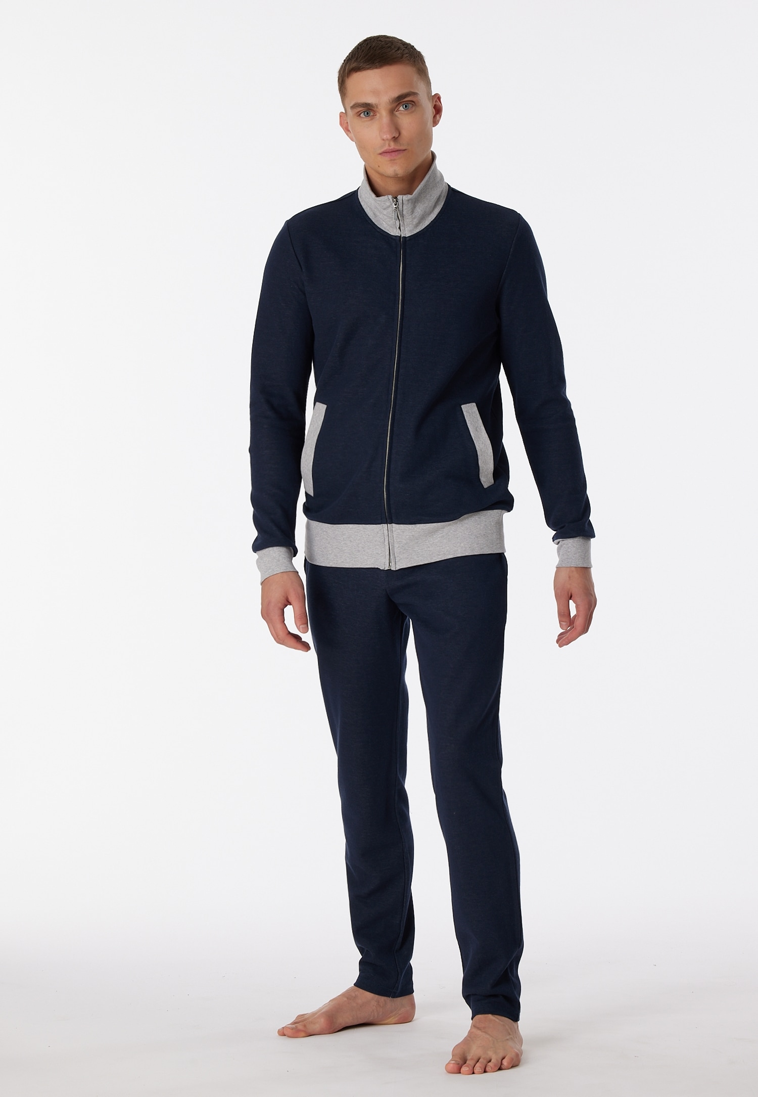 Schiesser Hausanzug »"Warming Nightwear"«, (Set, 2 tlg.), Zipper-Jacke in sportlicher Passform