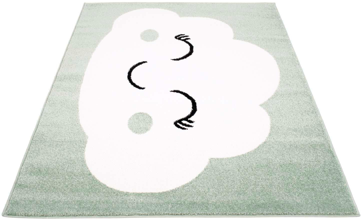 Carpet City Kinderteppich "Bubble Kids 1324", rechteckig, 11 mm Höhe, Spielteppich, Wolke, Weicher Flor, Pflegeleicht, K