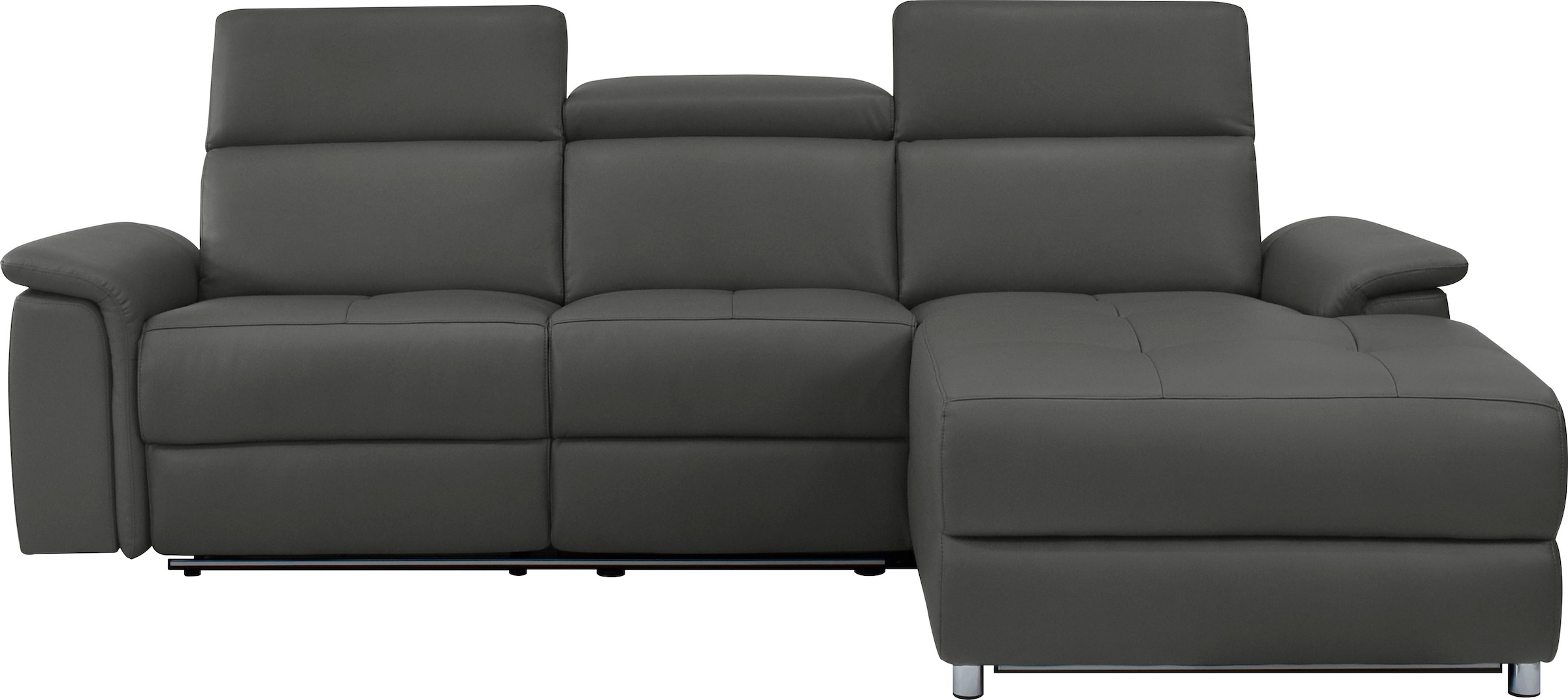 Places of Style Ecksofa »Pareli, L-Form, 259cm,m. Recamiere, Echtleder, Kunstleder, Webstoff«, man. o. elektr. Relaxfunktion, USB/Kopfteilverstellg u. LED