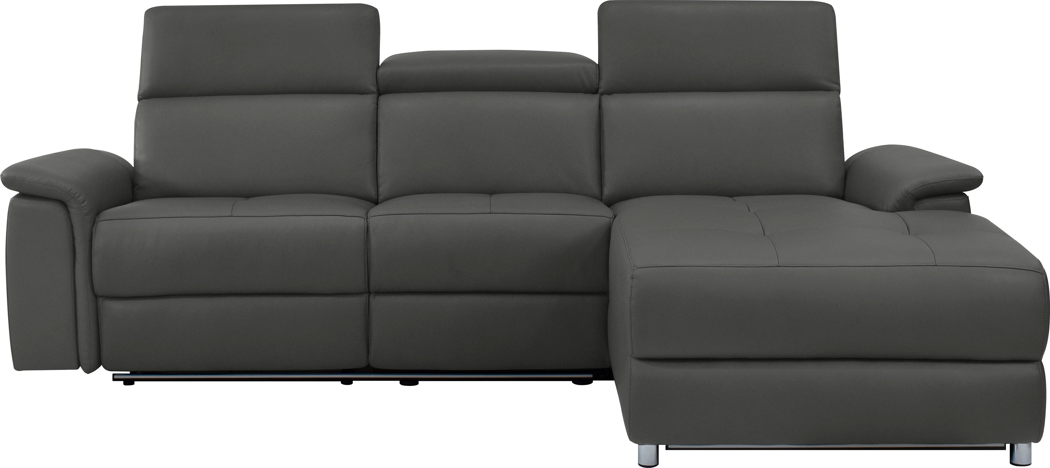 OTTO home Ecksofa "Pareli, L-Form, 259cm,m. Recamiere, Echtleder, Kunstleder, Webstoff" man. o. elektr. Relaxfunktion, USB/Kopfteilverstellg u. LED