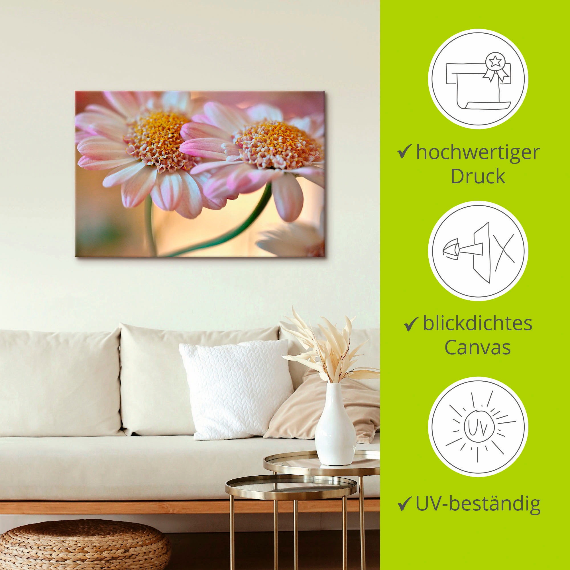 Artland Wandbild »Zweisamkeit«, Blumen, (1 St.), als Alubild, Outdoorbild, Leinwandbild in verschied. Größen