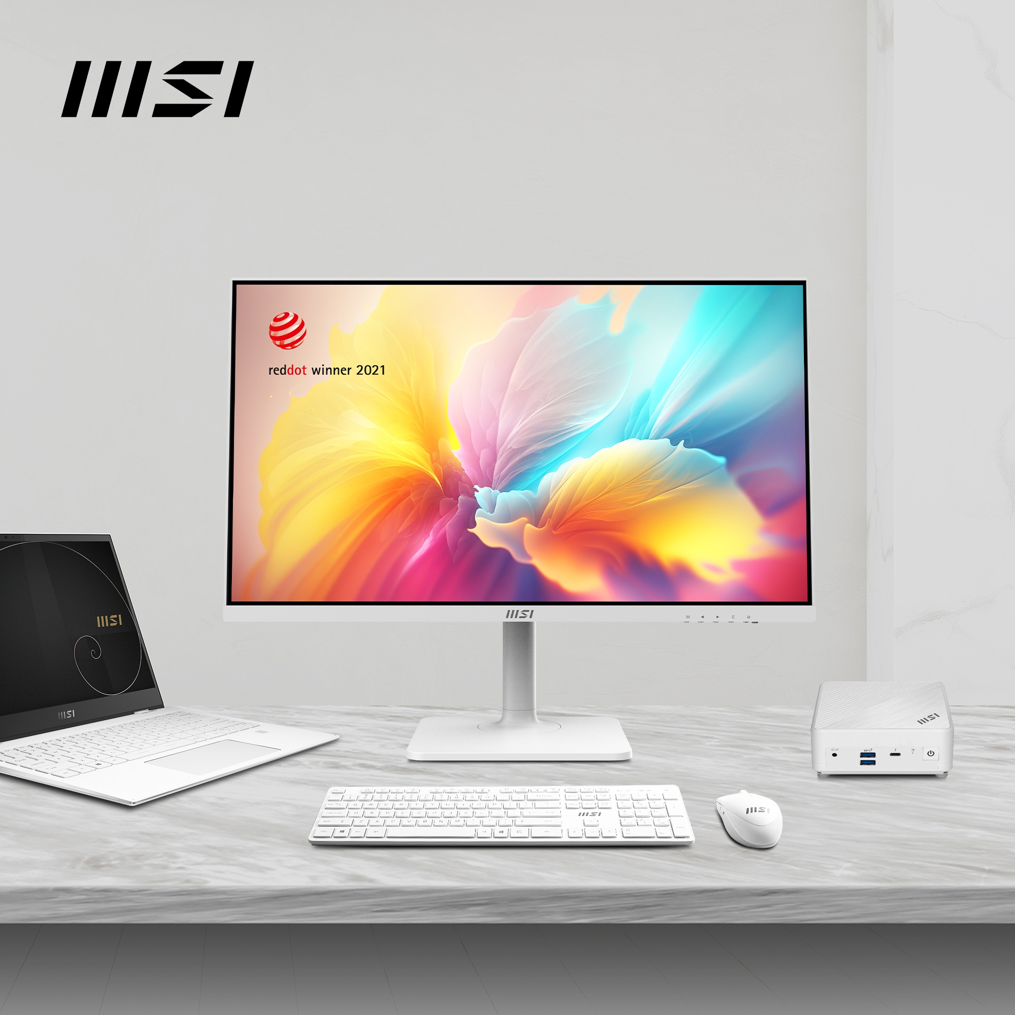 MSI LED-Monitor »Modern MD272QXPW«, 69 cm/27 Zoll, 2560 x 1440 px, WQHD, 1 ms Reaktionszeit, 100 Hz, höhenverstellbar, 3 Jahre Herstellergarantie, USB-C