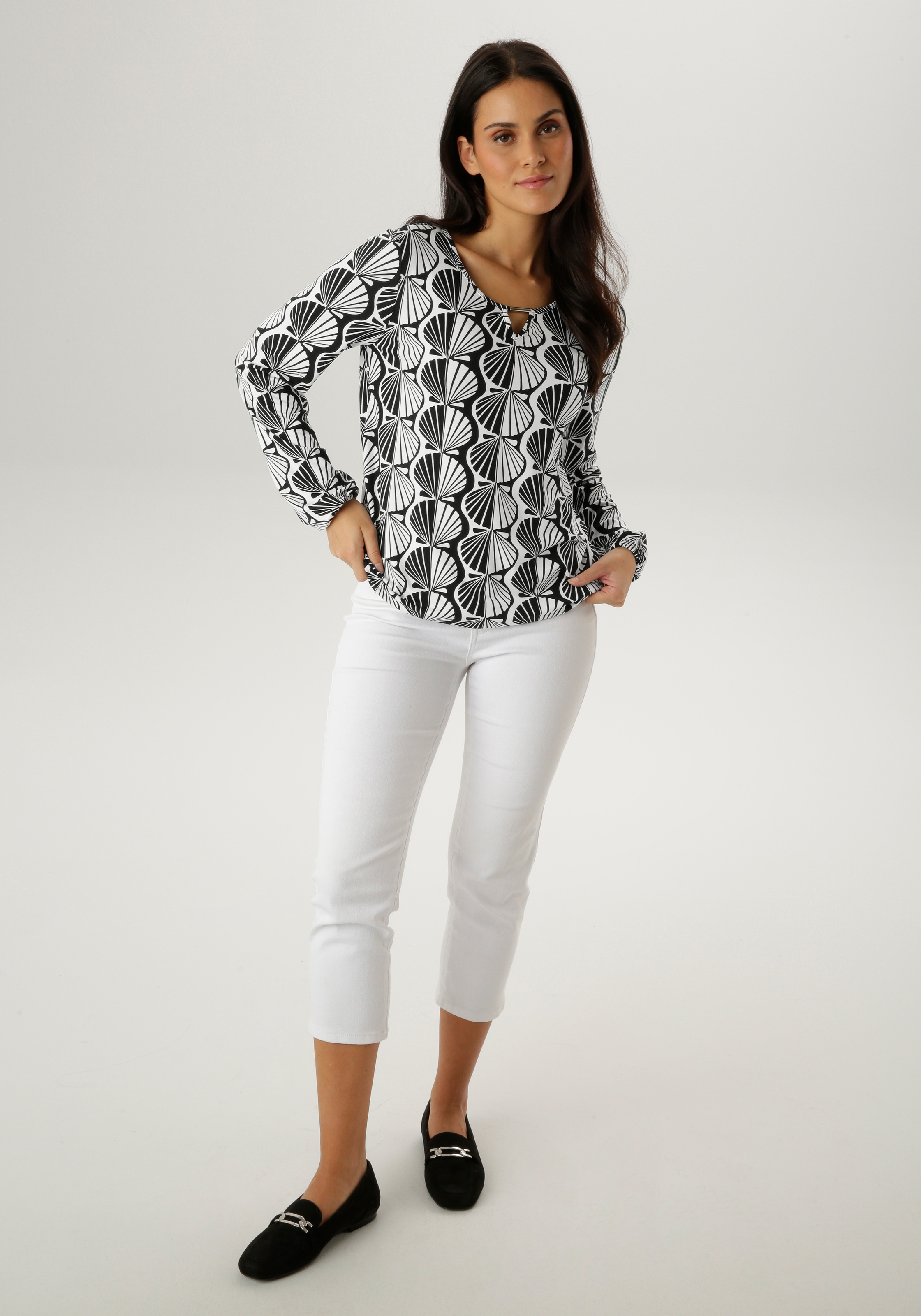 Selected Aniston Long Sleeve Shirt Black/White 46 3