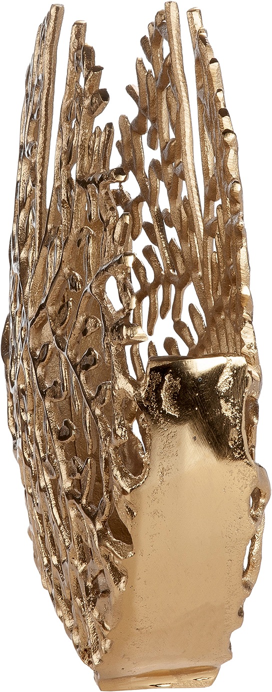 GILDE Tischvase "Vase rund Branchline goldfarben" Dekovase, Branchline, Zweigmuster, Strukturdekor, Blickfang