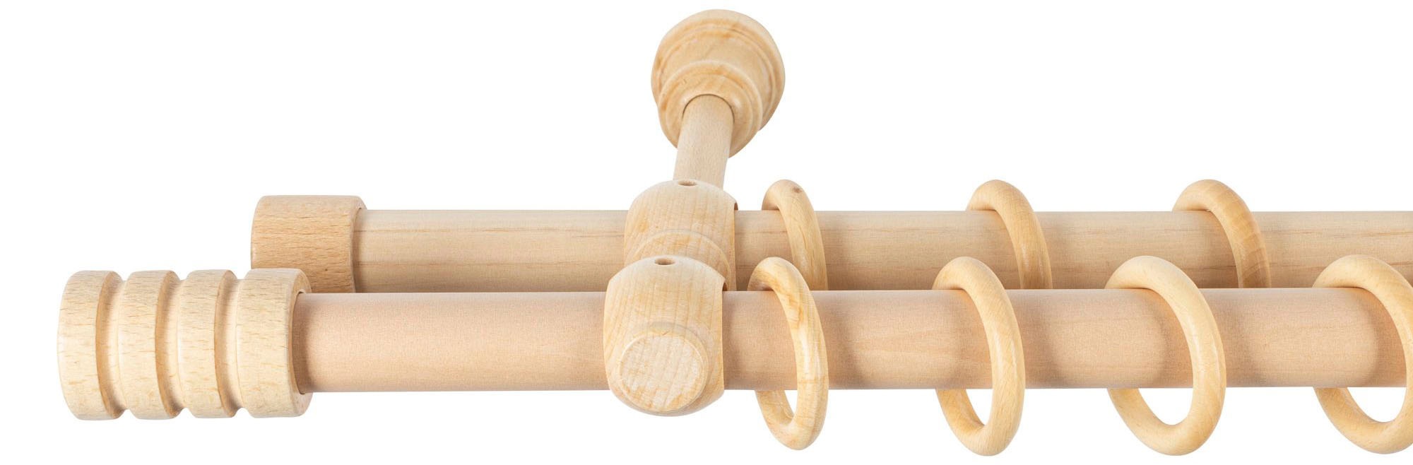 SN DECO GROUP Gardinenstange "Pisa" 2 läufig-läufig Fixmaß 28 mm, Holz, ver günstig online kaufen
