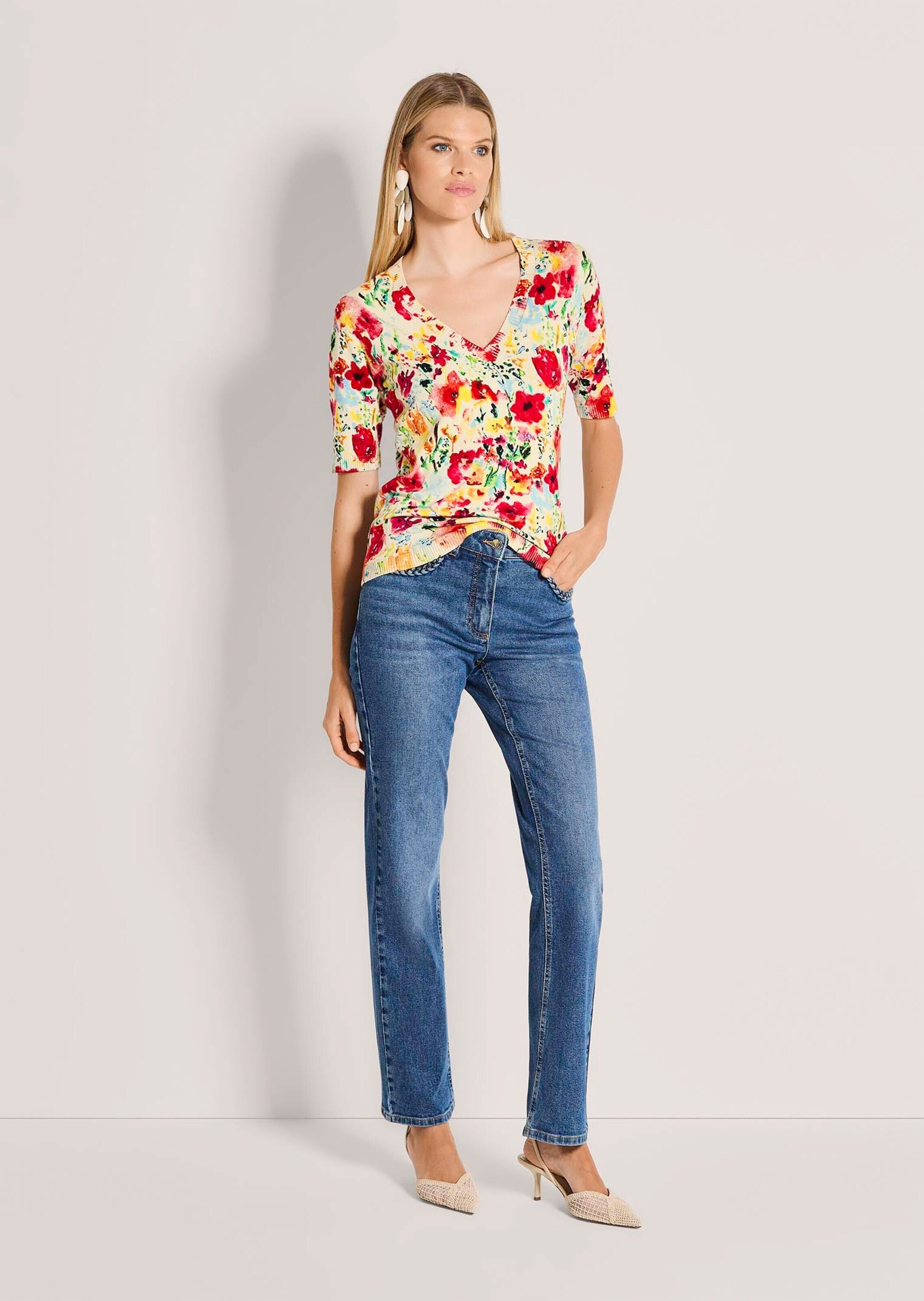 MADELEINE Longpullover "Viskosepullover Druckpullover mit floralem Muster" günstig online kaufen