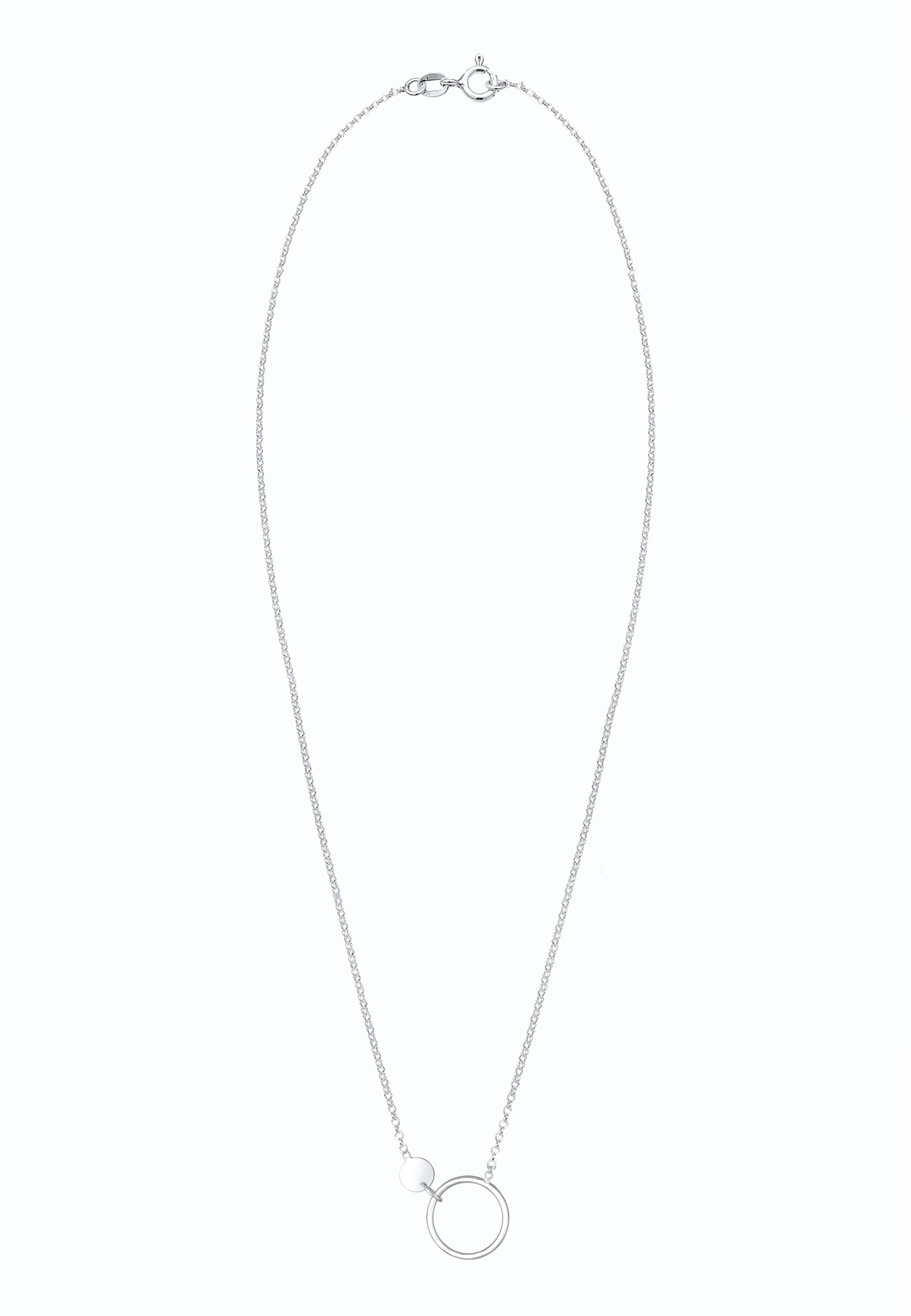 Elli Kette mit Anhänger »Erbskette Kreis Plättchen Geo Design 925 Sterling Silber«