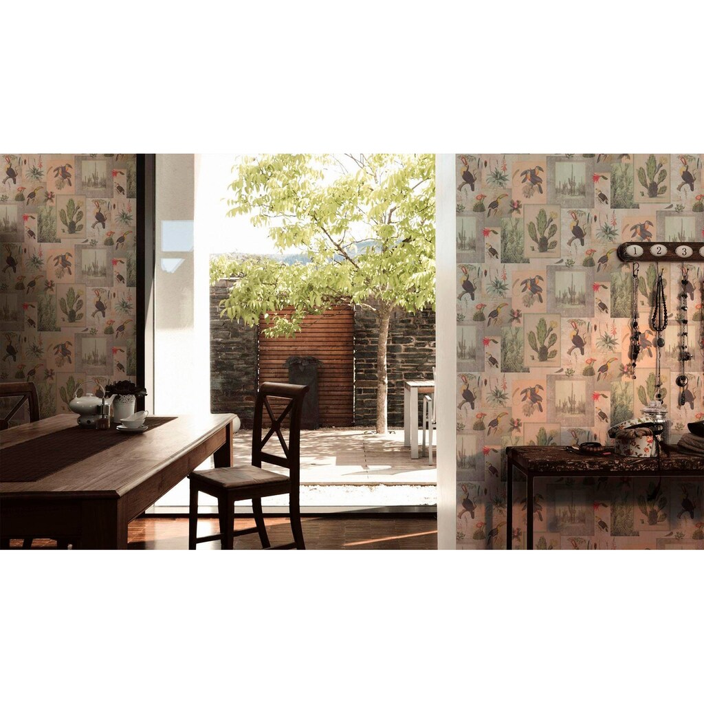 living walls Vliestapete »Authentic Walls«, matt-botanisch-Motiv-Antikoptik-tropisch