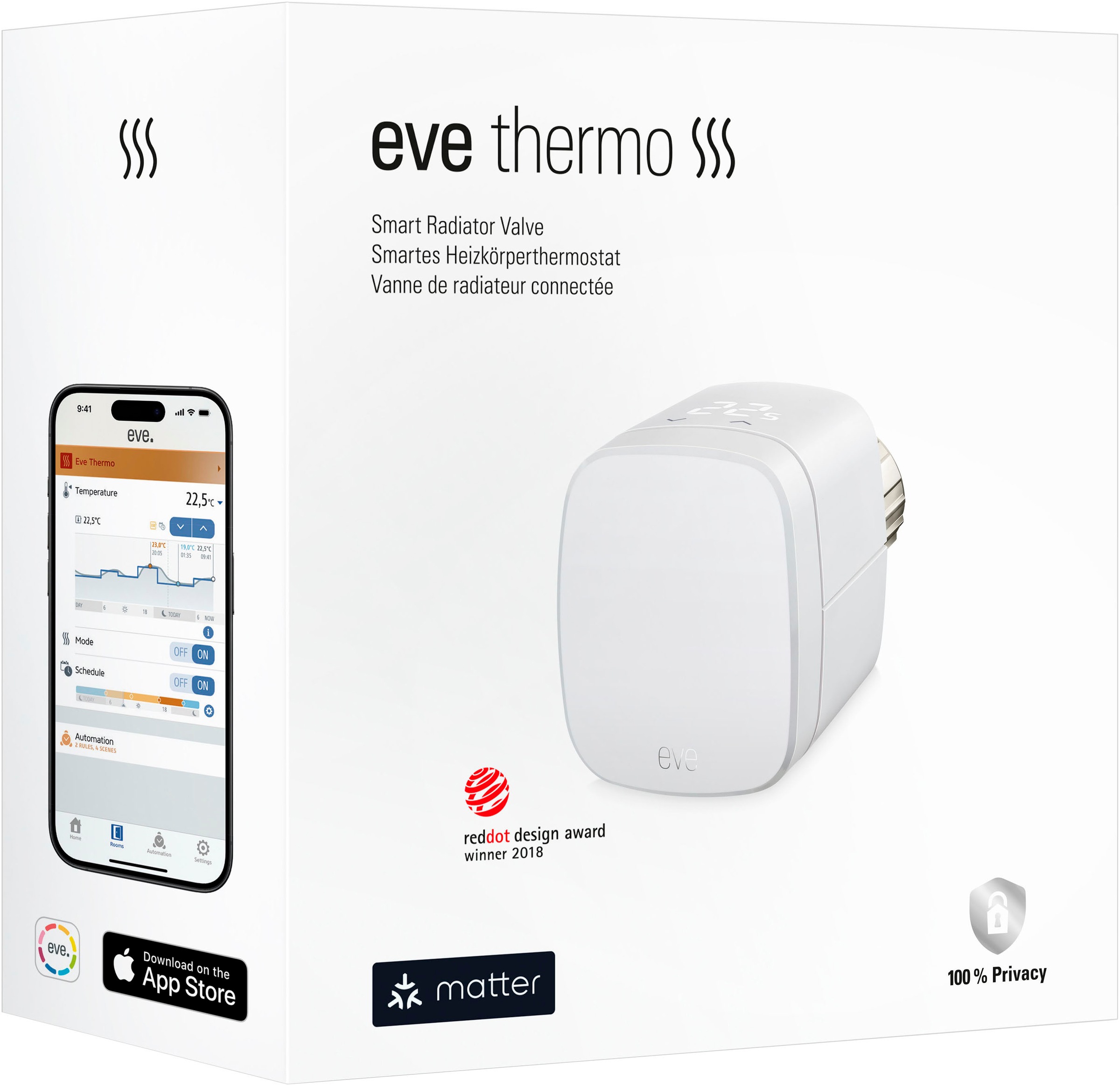 EVE Heizkörperthermostat »Thermo (Matter)-2er Pack«