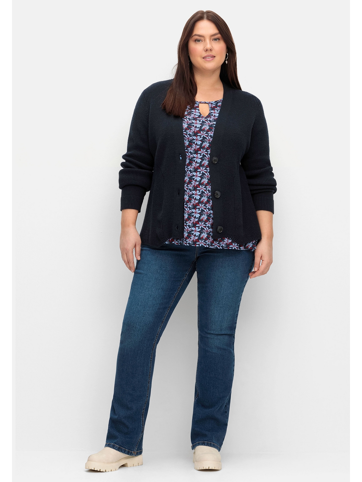 Bootcut-Jeans »Große Größen«, SUSANNE ideal bei viel Bauch und schmalen Beinen