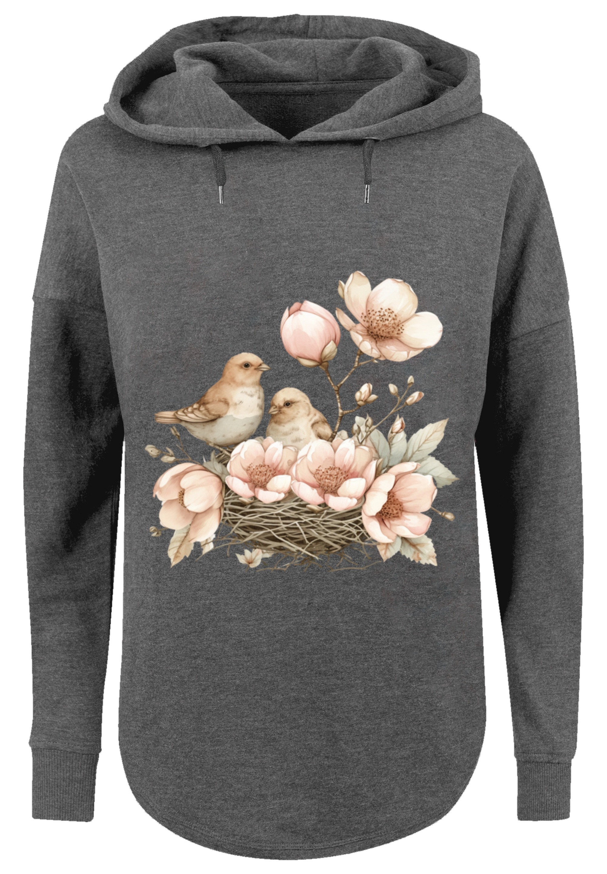 F4NT4STIC Kapuzenpullover »Vogelnest Blumen«, Premium Qualität