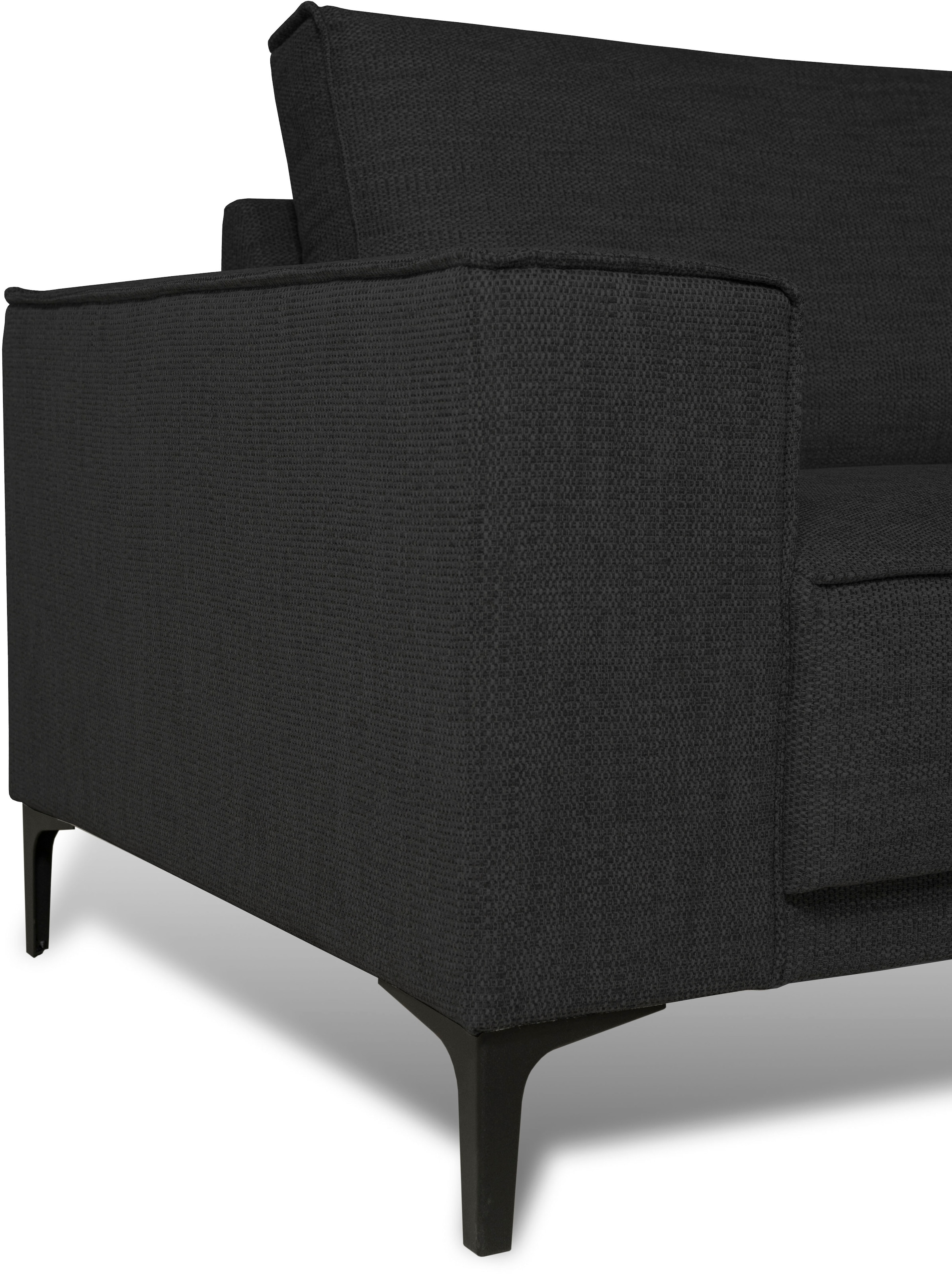 Places of Style 2-Sitzer »Kompaktsofa Oland, Struktur, Flachgewebe, Luxus-Microfaser, Boucle«, 164 cm, Wellenunterfederung, Skandi-Design, Metallfüße